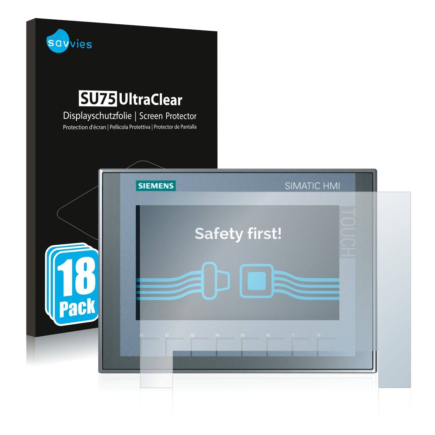 18x Savvies SU75 Displayschutzfolie für Siemens Simatic HMI KTP 700