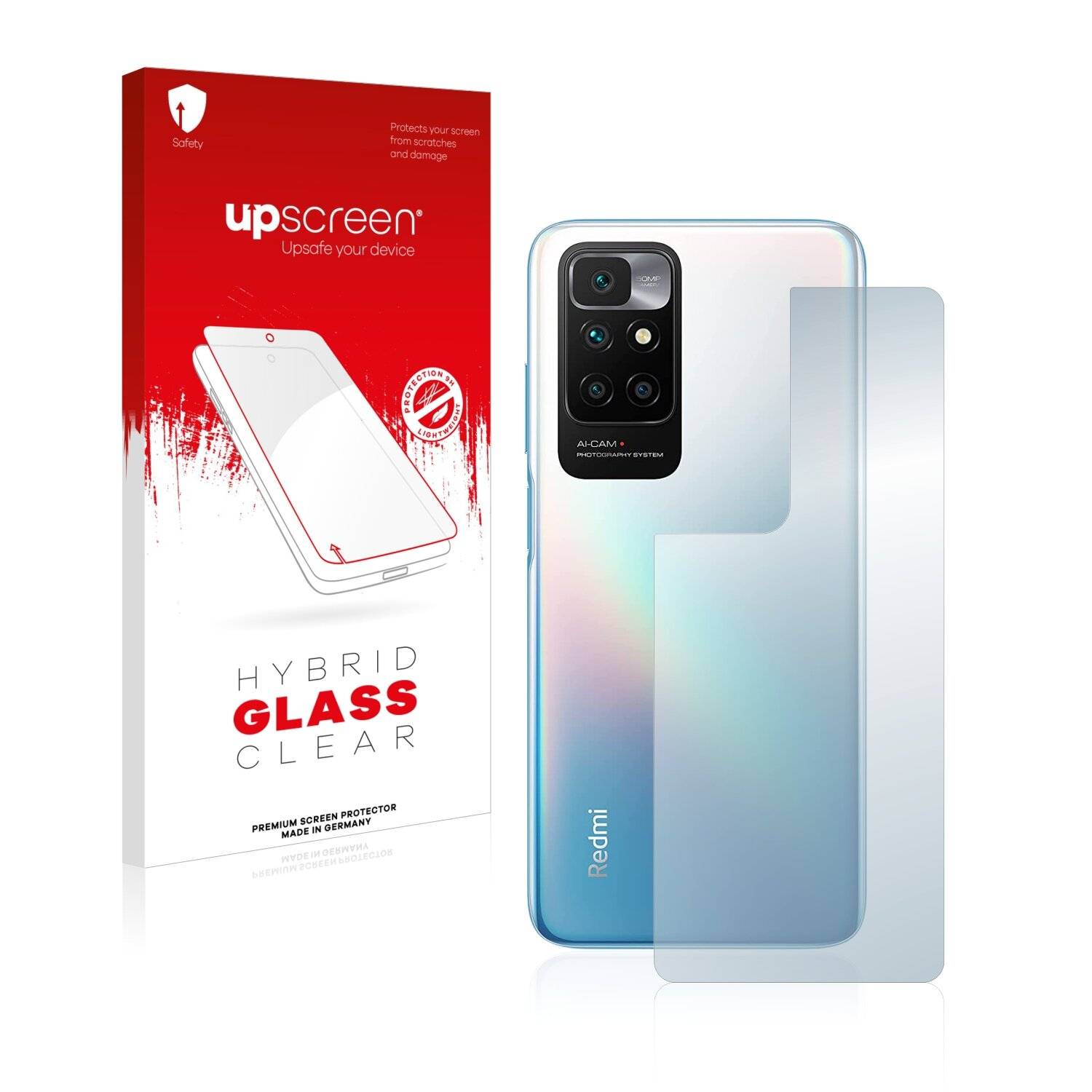 upscreen Hybrid Glass Clear Premium Schutzglas Folie für Xiaomi Redmi 10 Prime