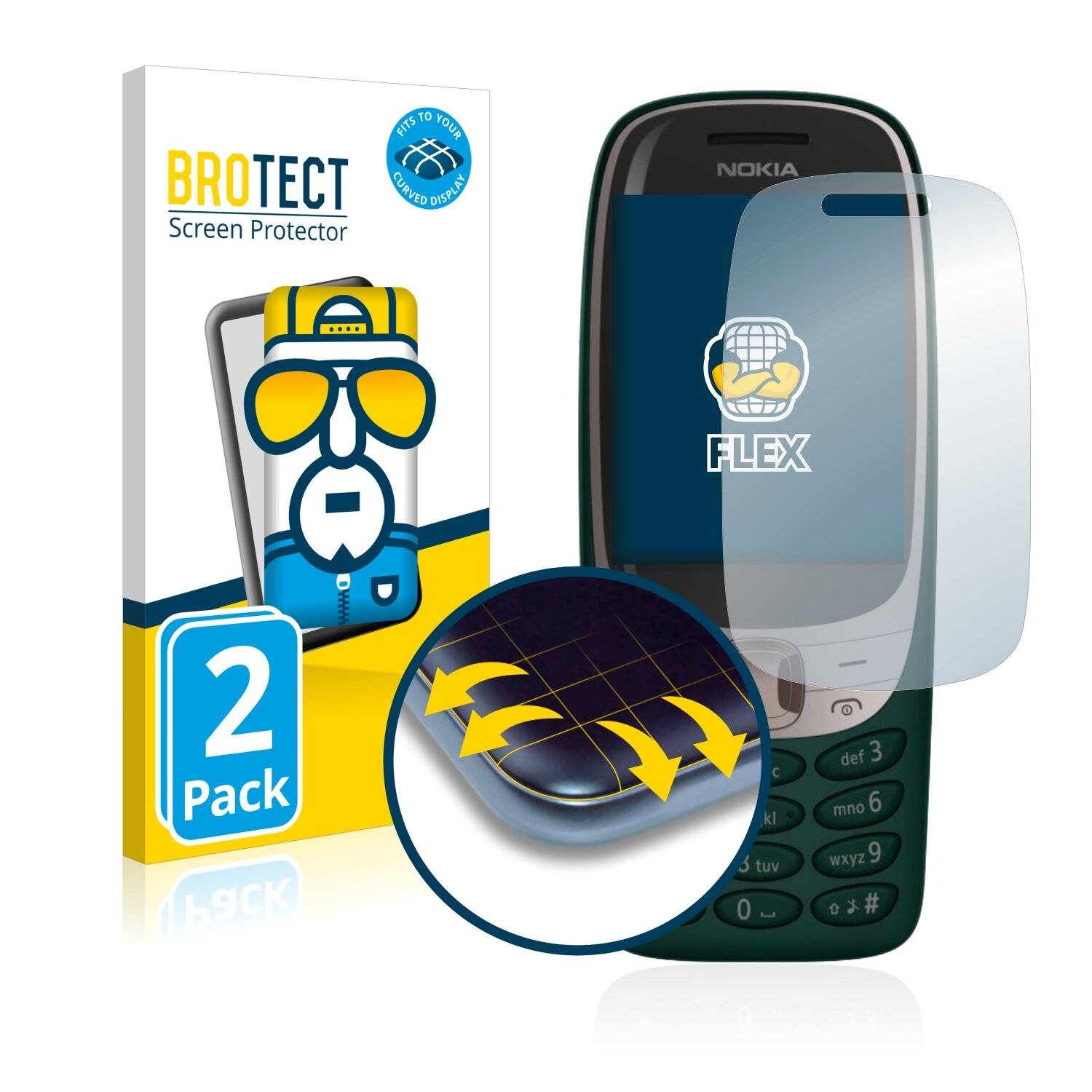 2x BROTECT Flex Full-Cover Displayschutzfolie für Nokia 6310