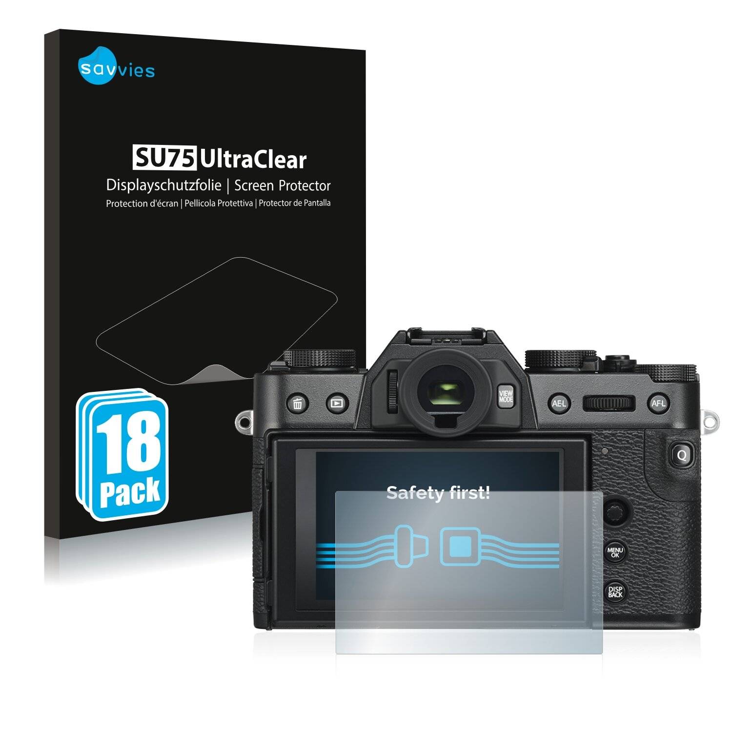 18x Savvies SU75 Displayschutzfolie für Fujifilm X-T30