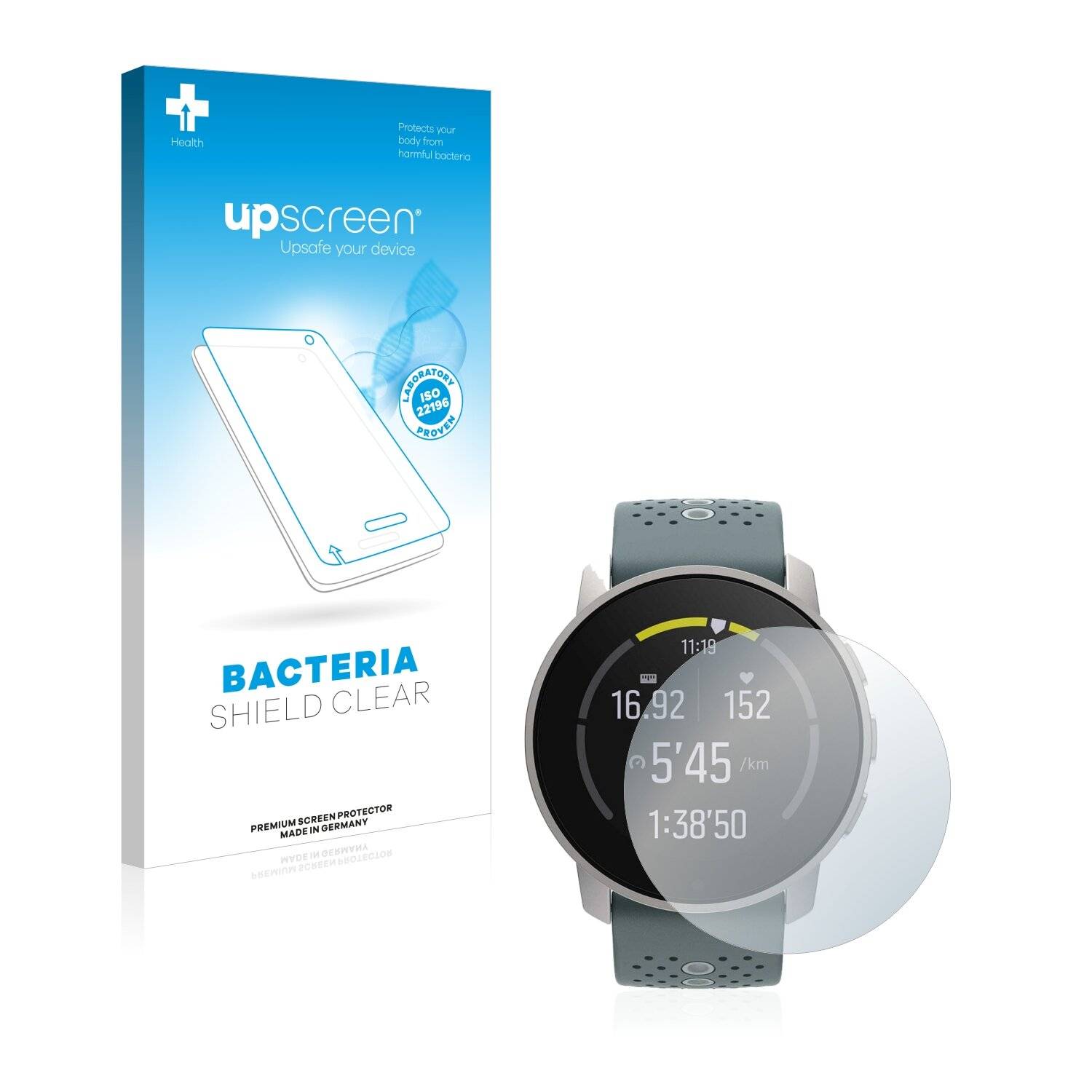 upscreen Bacteria Shield Clear Premium Antibakterielle Displayschutzfolie für Suunto 9