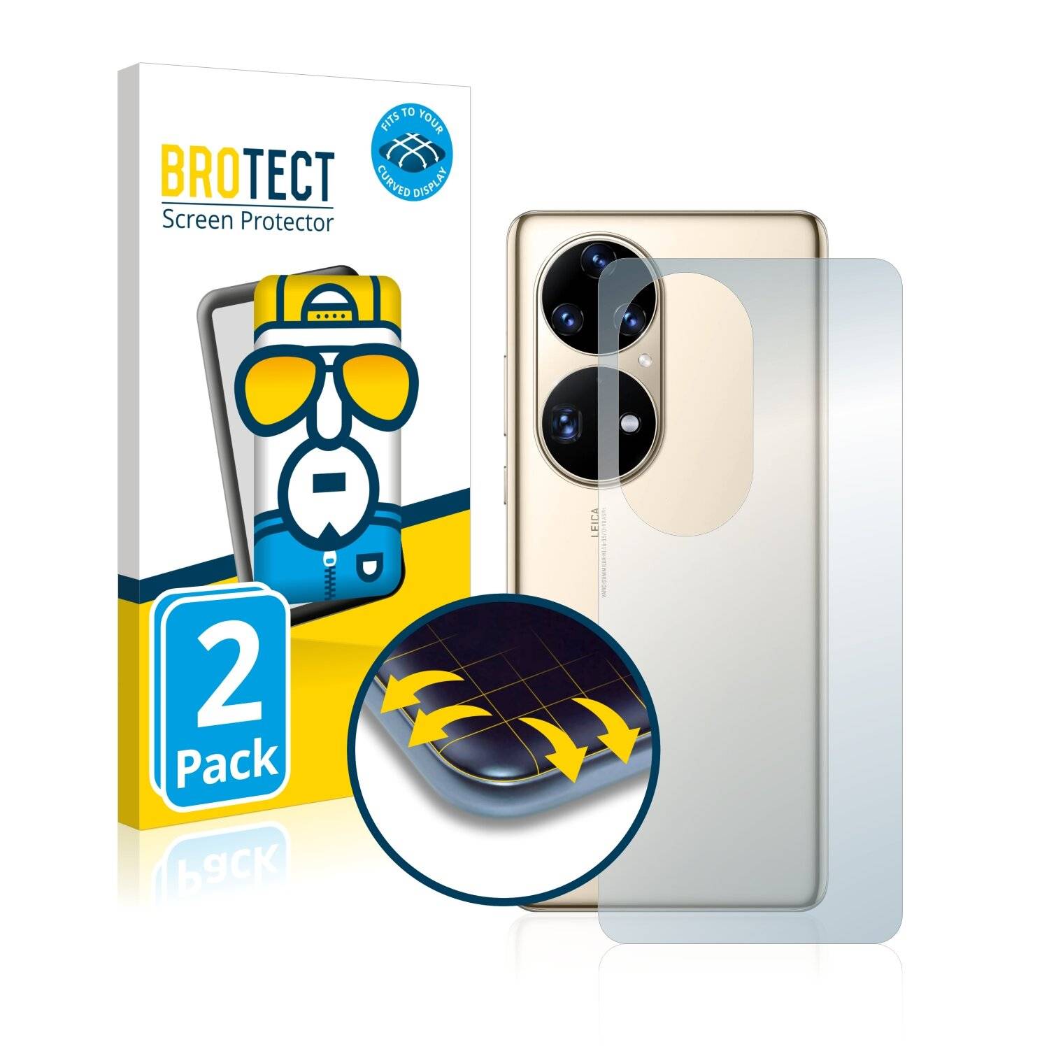 2x BROTECT Flex Full-Cover Displayschutzfolie für Huawei P50 Pro