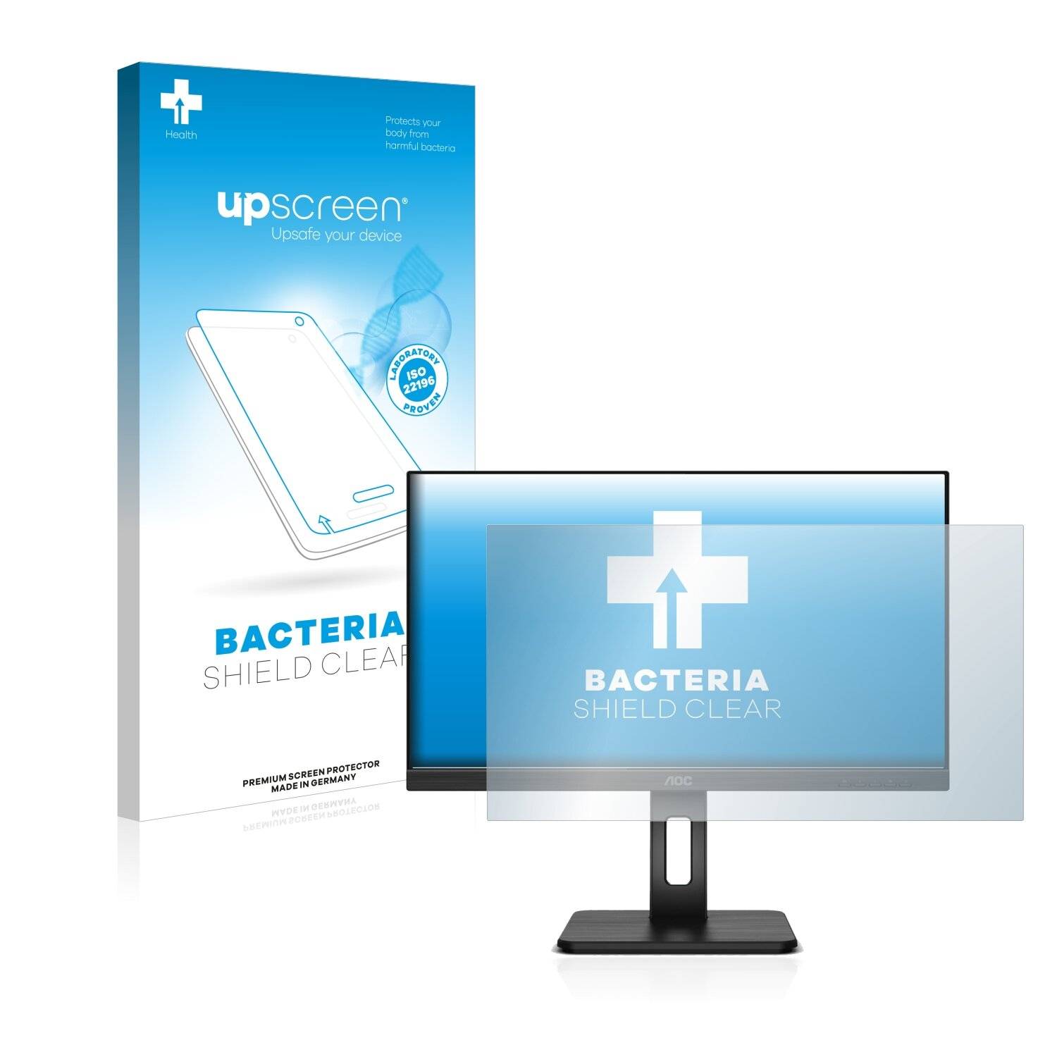 upscreen Bacteria Shield Clear Premium Antibakterielle Displayschutzfolie für AOC