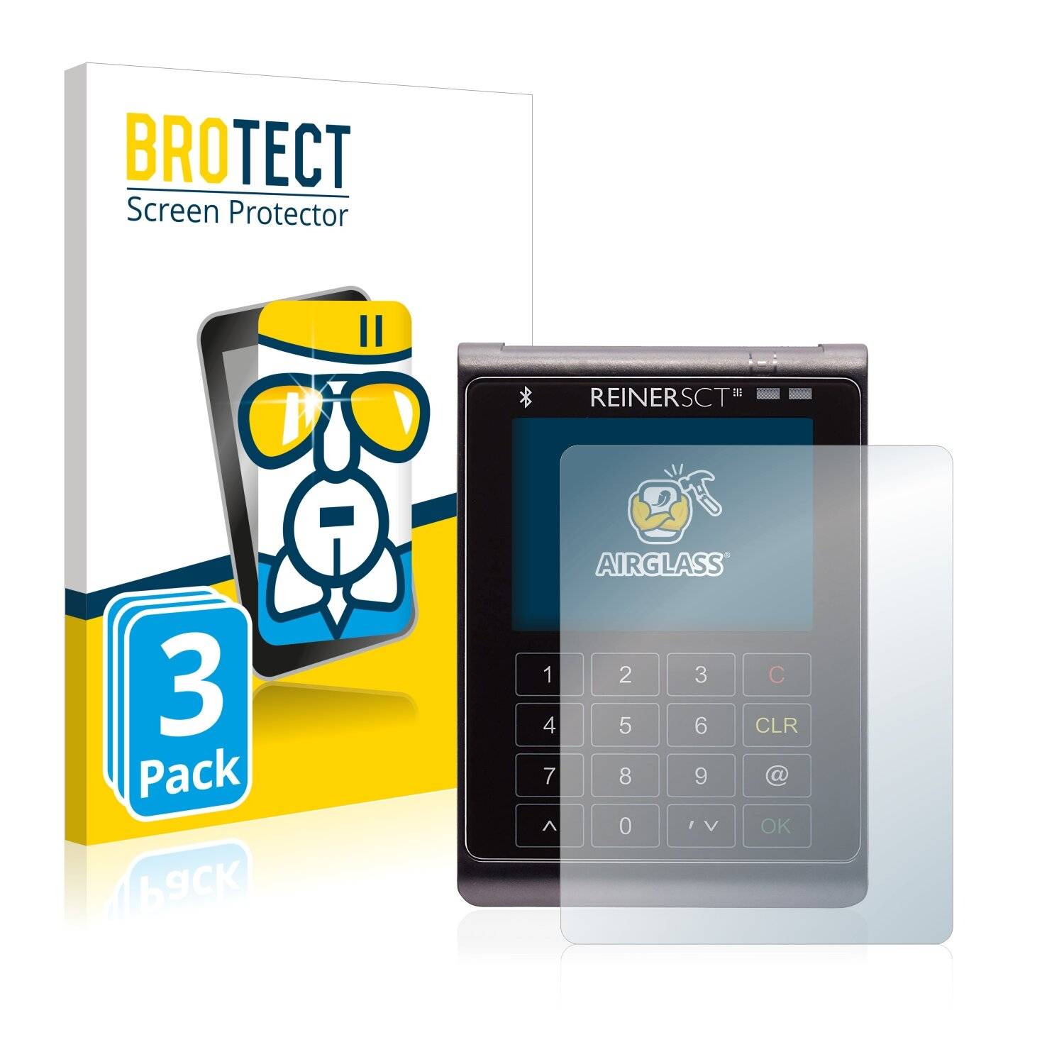 3x BROTECT AirGlass Schutzglas Folie für ReinerSCT