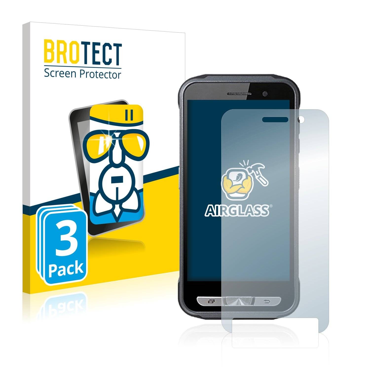 3x BROTECT AirGlass Schutzglas Folie für Point Mobile