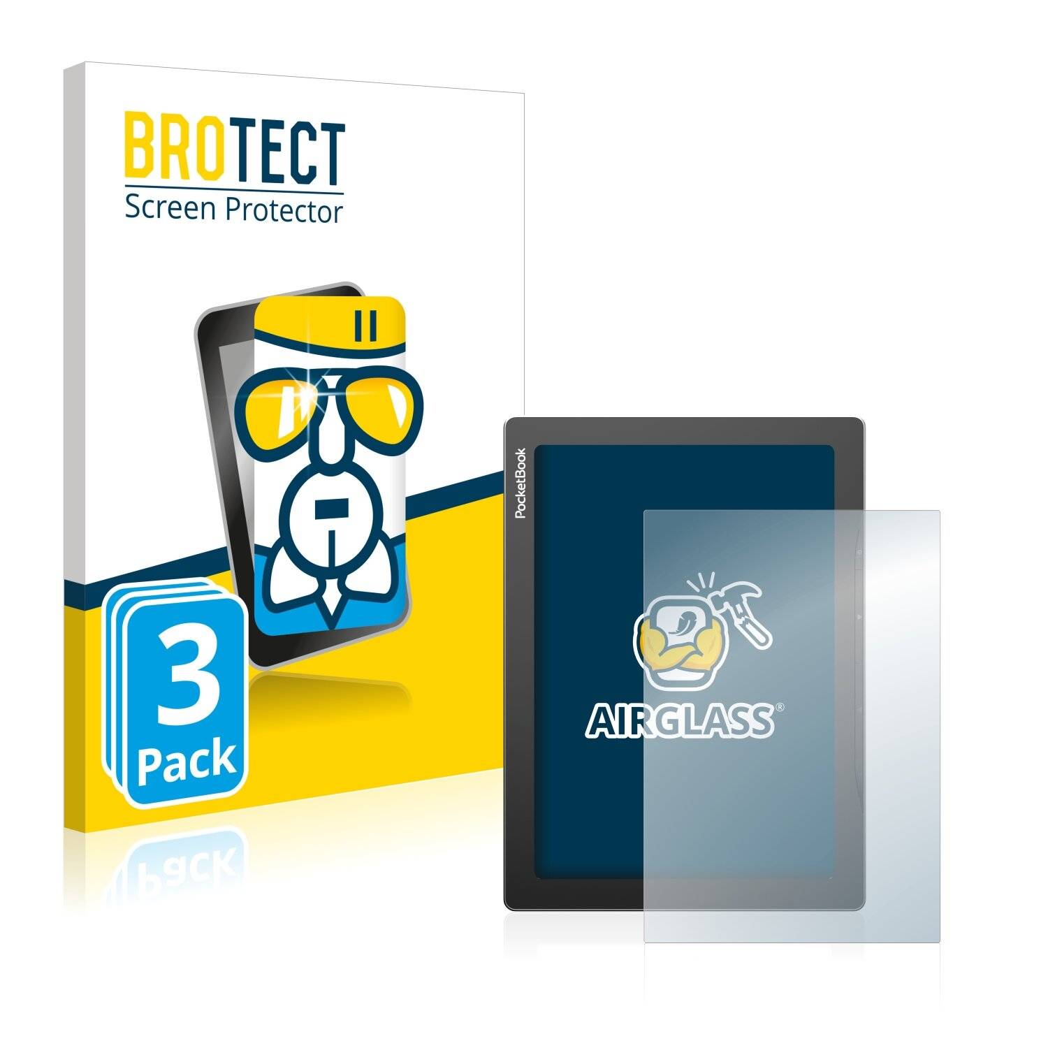 3x BROTECT AirGlass Schutzglas Folie für PocketBook InkPad