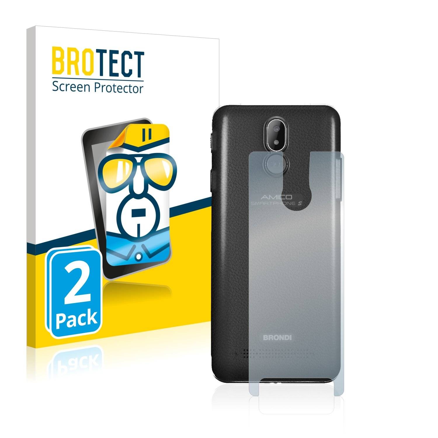 2x BROTECT HD-Clear Displayschutzfolie für Brondi Amico S Nero