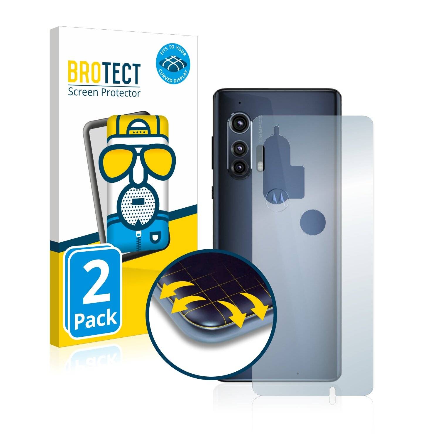 2x BROTECT Flex Matte Full-Cover Displayschutzfolie für Motorola Edge Plus