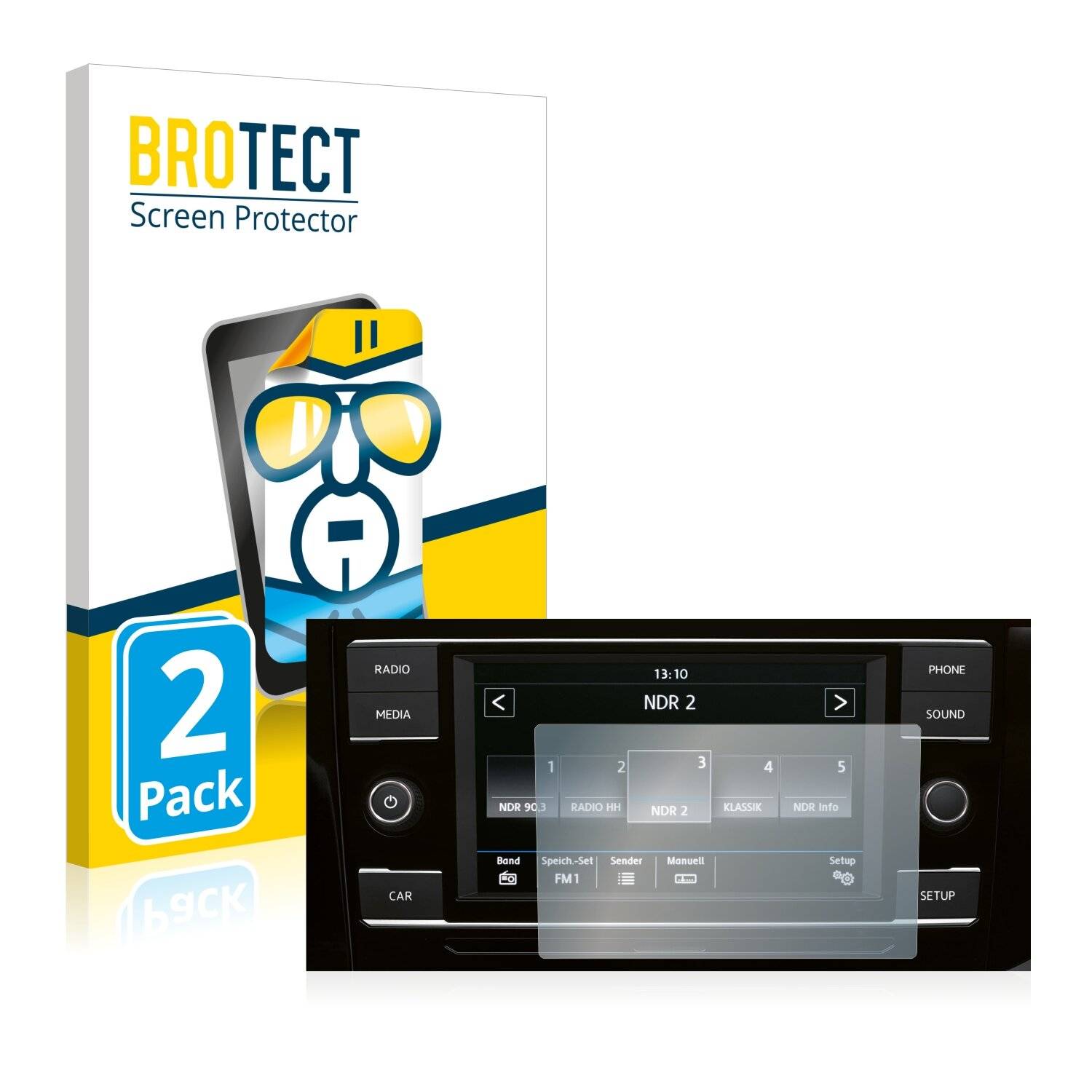 2x BROTECT HD-Clear Displayschutzfolie für Volkswagen T6.1 California 2021 Composition