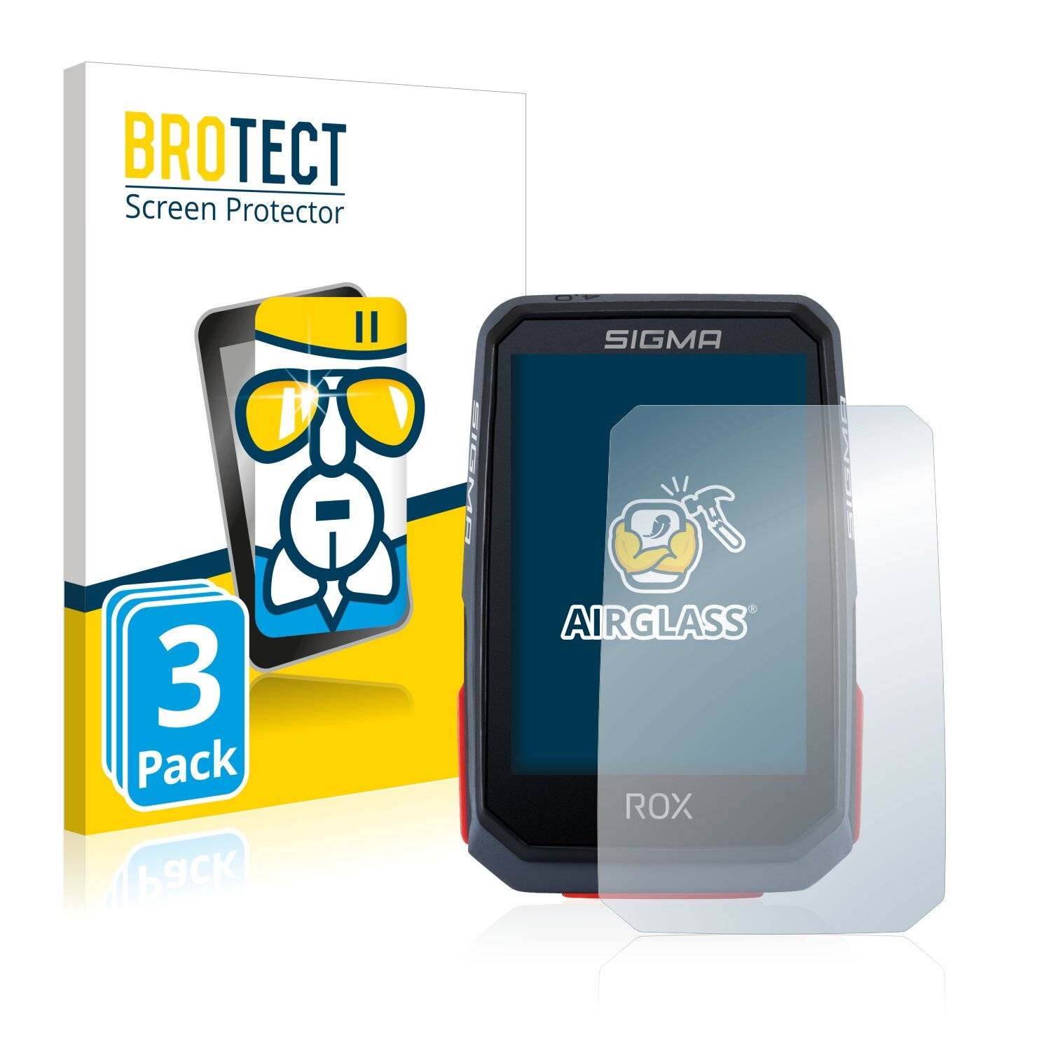 3x BROTECT AirGlass Schutzglas Folie für Sigma ROX