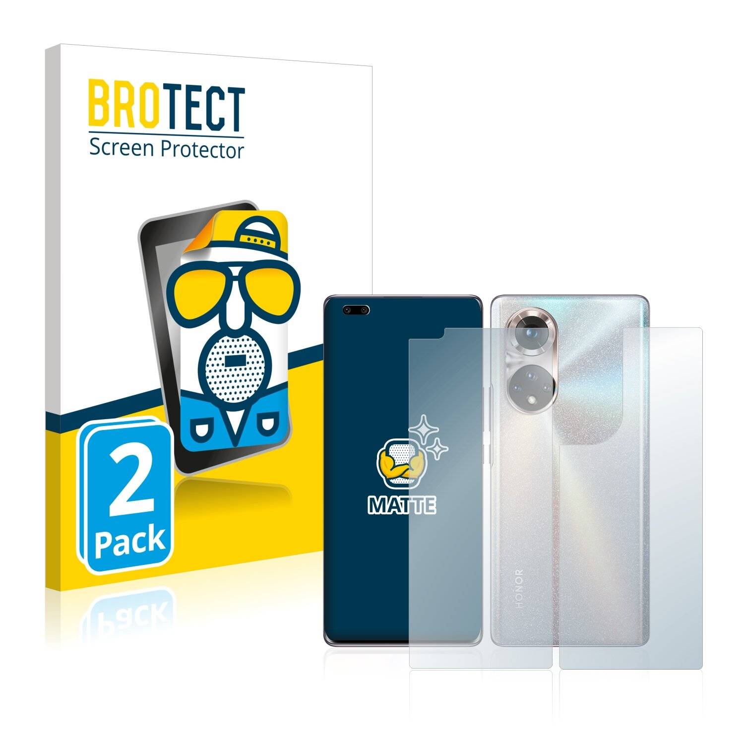 2x BROTECT Matte Displayschutzfolie für Honor 50 Pro (Vorder + Rückseite) - Entspiegelt,