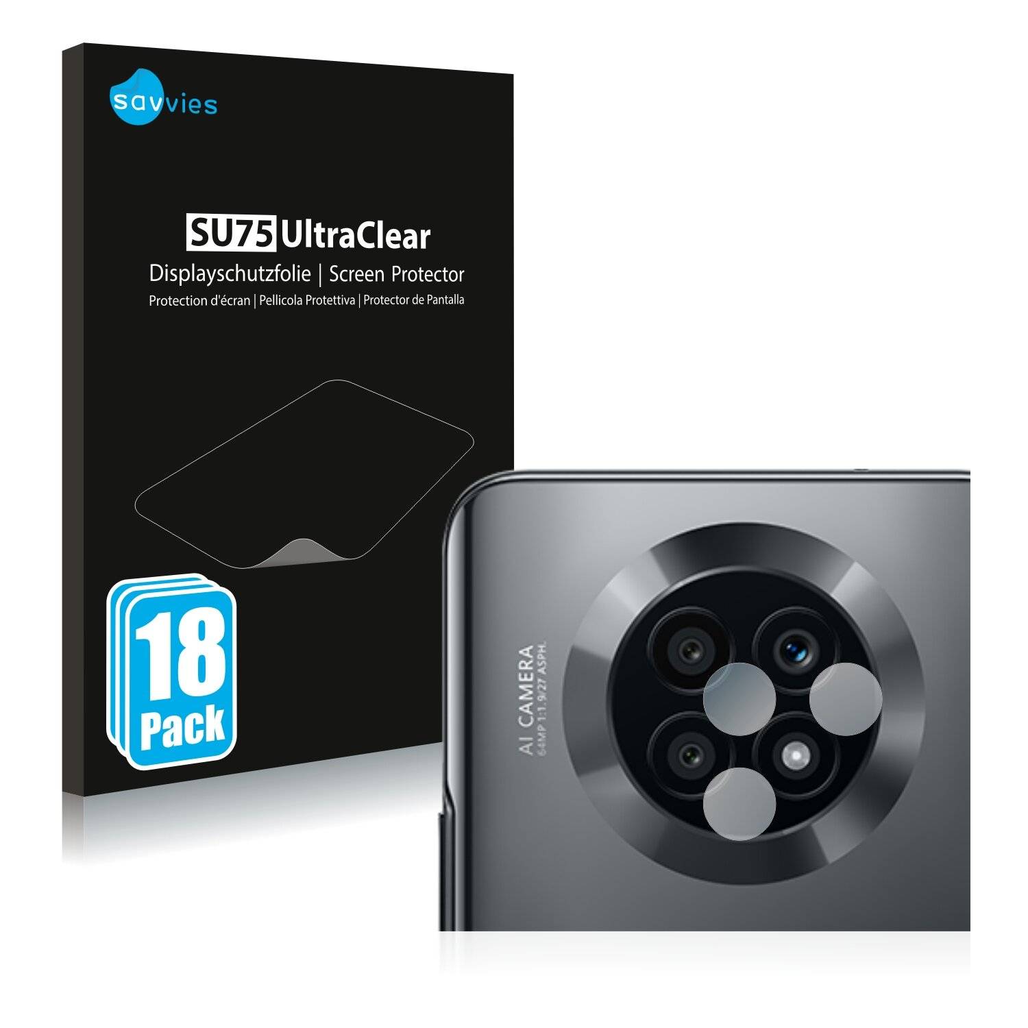 18x Savvies SU75 Displayschutzfolie für Honor X20 5G (NUR