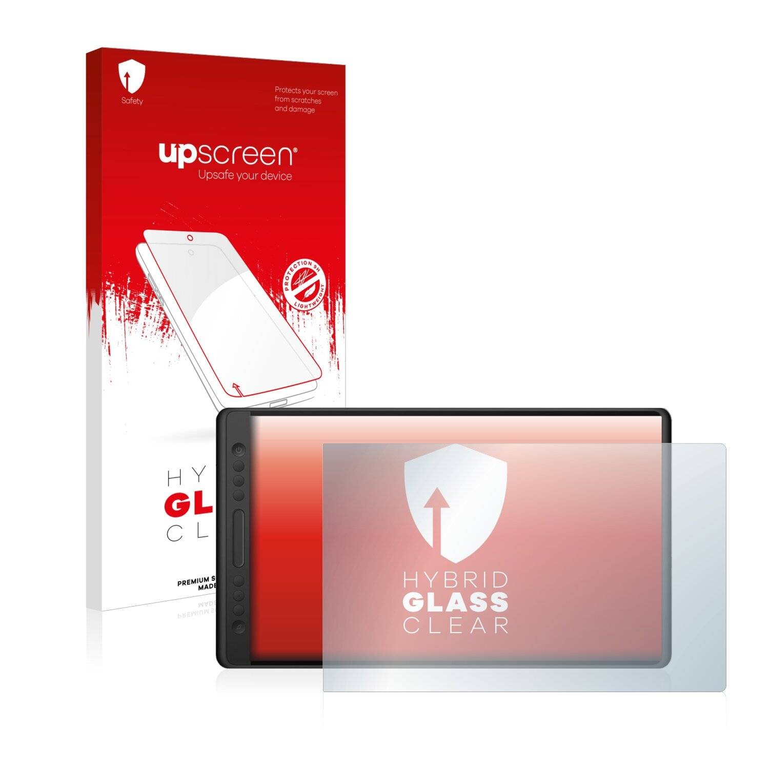 upscreen Hybrid Glass Clear Premium Schutzglas Folie für Huion Kamvas Pro