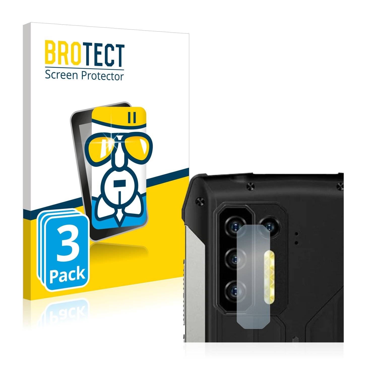 3x BROTECT AirGlass Schutzglas Folie für Ulefone Power Armor 13 (NUR