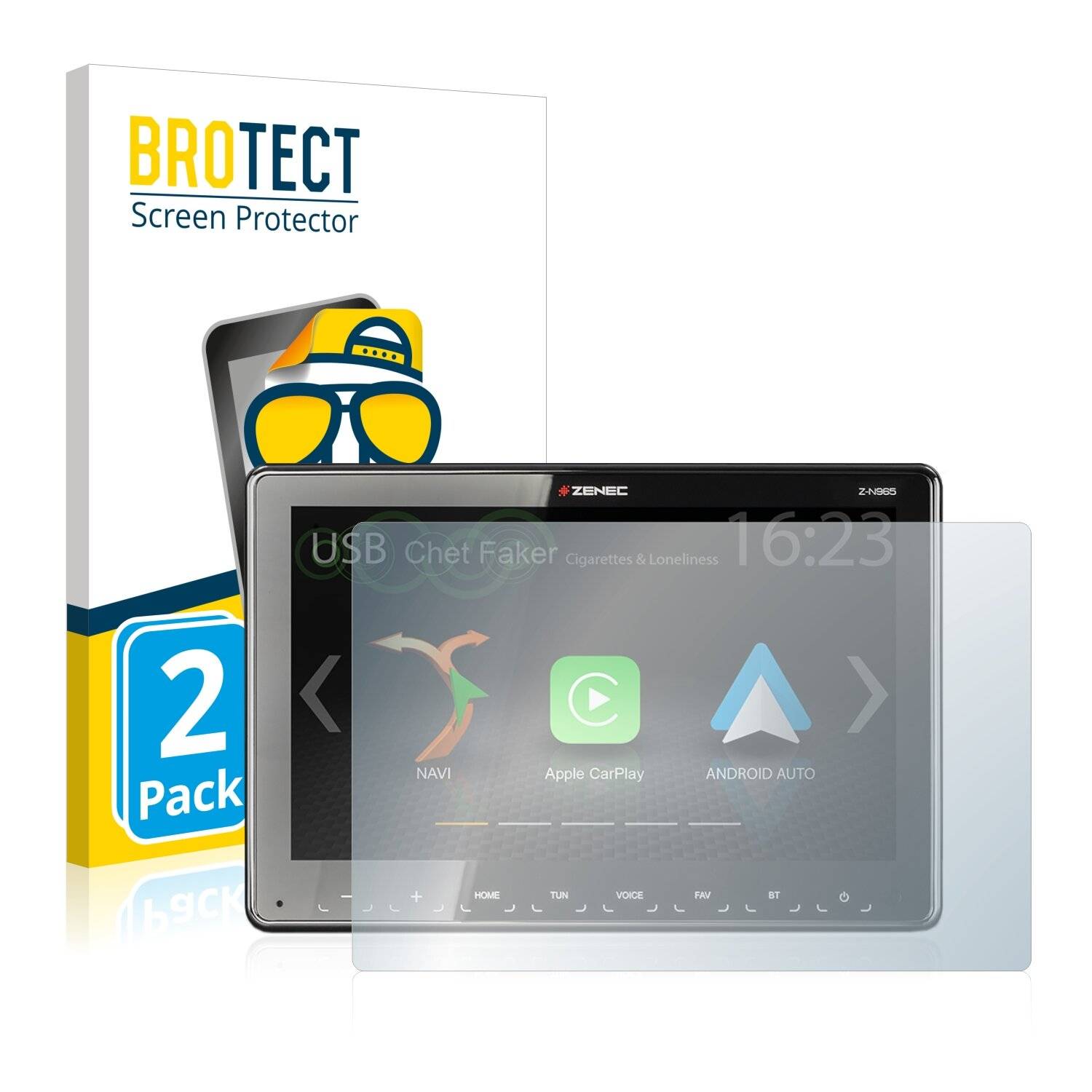 2x BROTECT Matte Displayschutzfolie für Zenec Z-N965 - Entspiegelt,