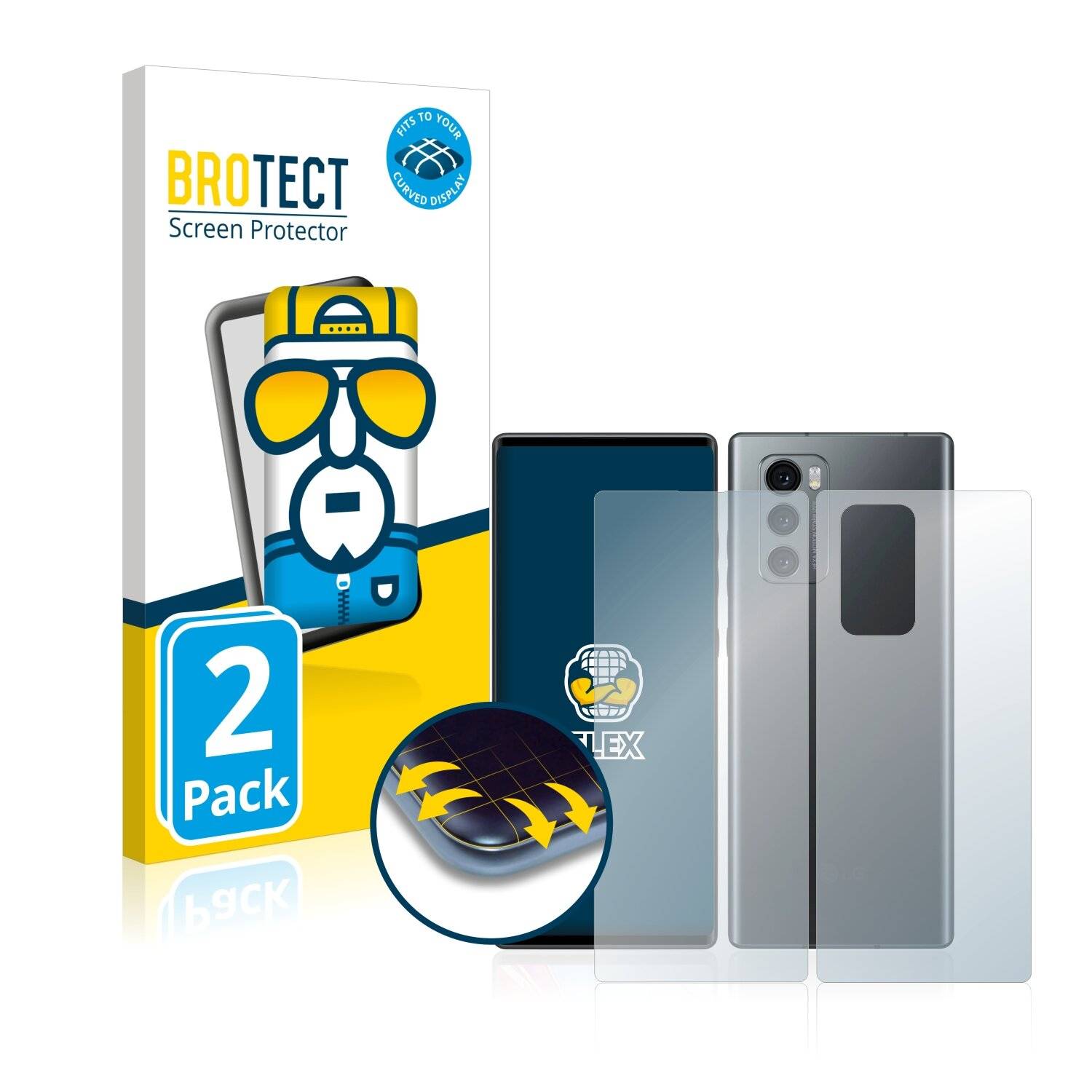 2x BROTECT Flex Full-Cover Displayschutzfolie für LG Wing (Vorder +