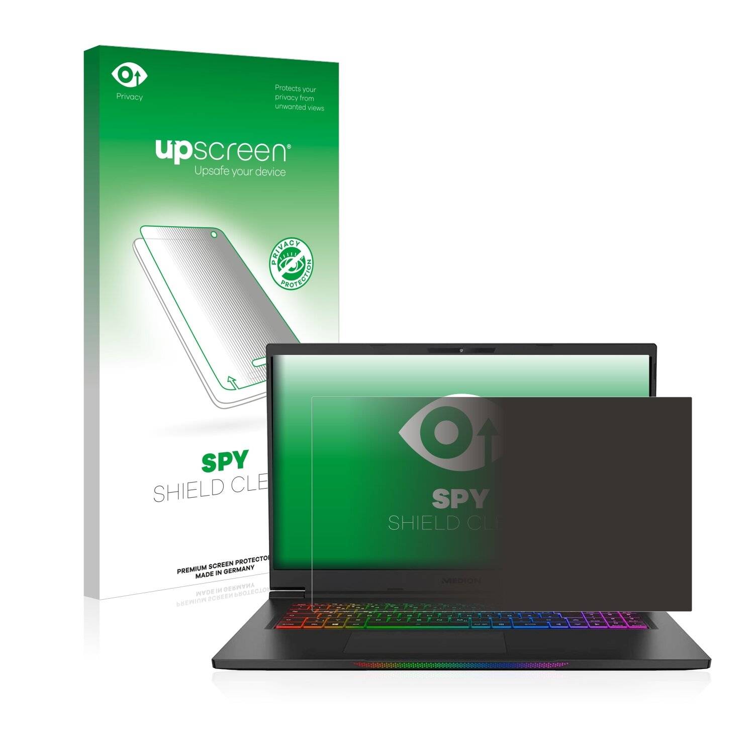 upscreen Spy Shield Clear Premium Blickschutzfolie für Medion Erazer Beast
