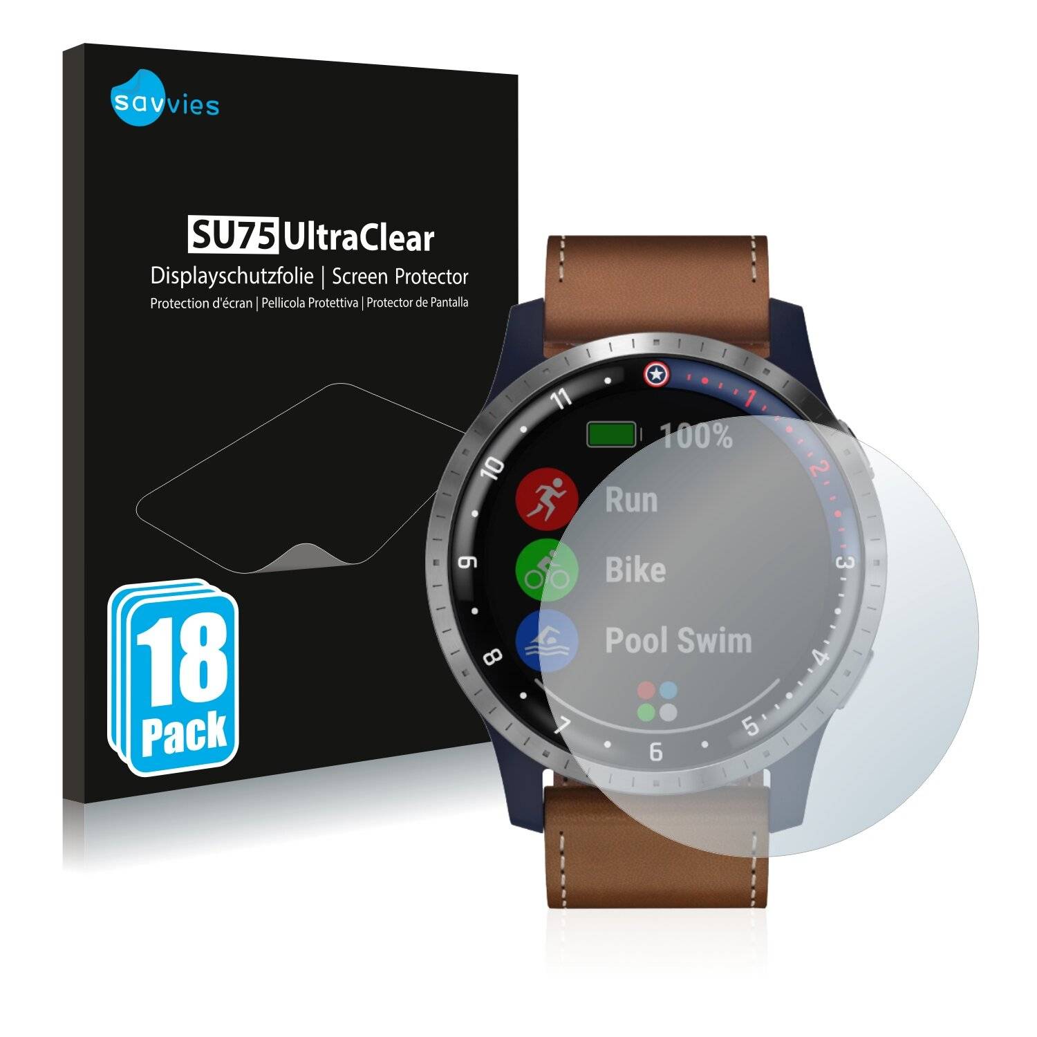 18x Savvies SU75 Displayschutzfolie für Garmin Legacy Hero First Avenger (45