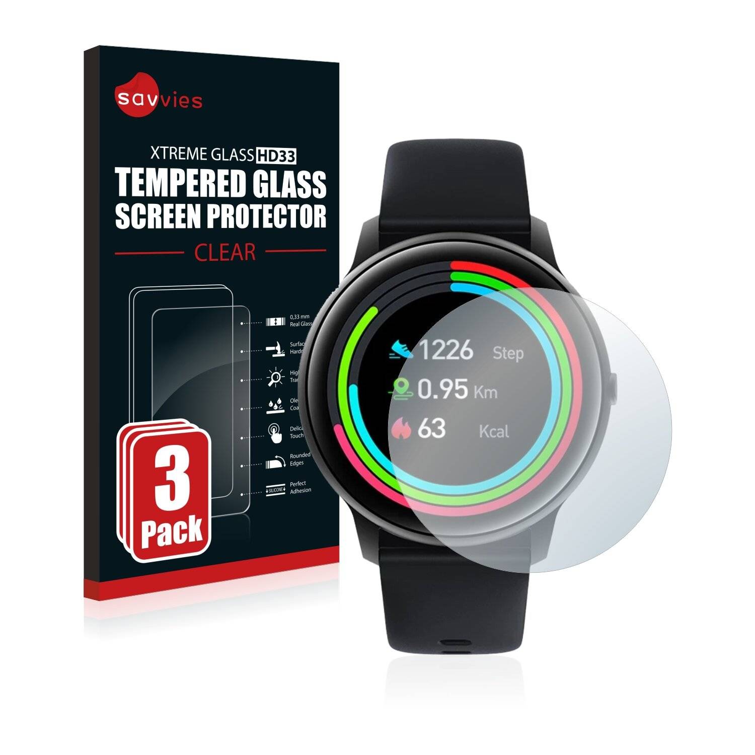 3x Savvies HD33 Clear Schutzglas für Imilab