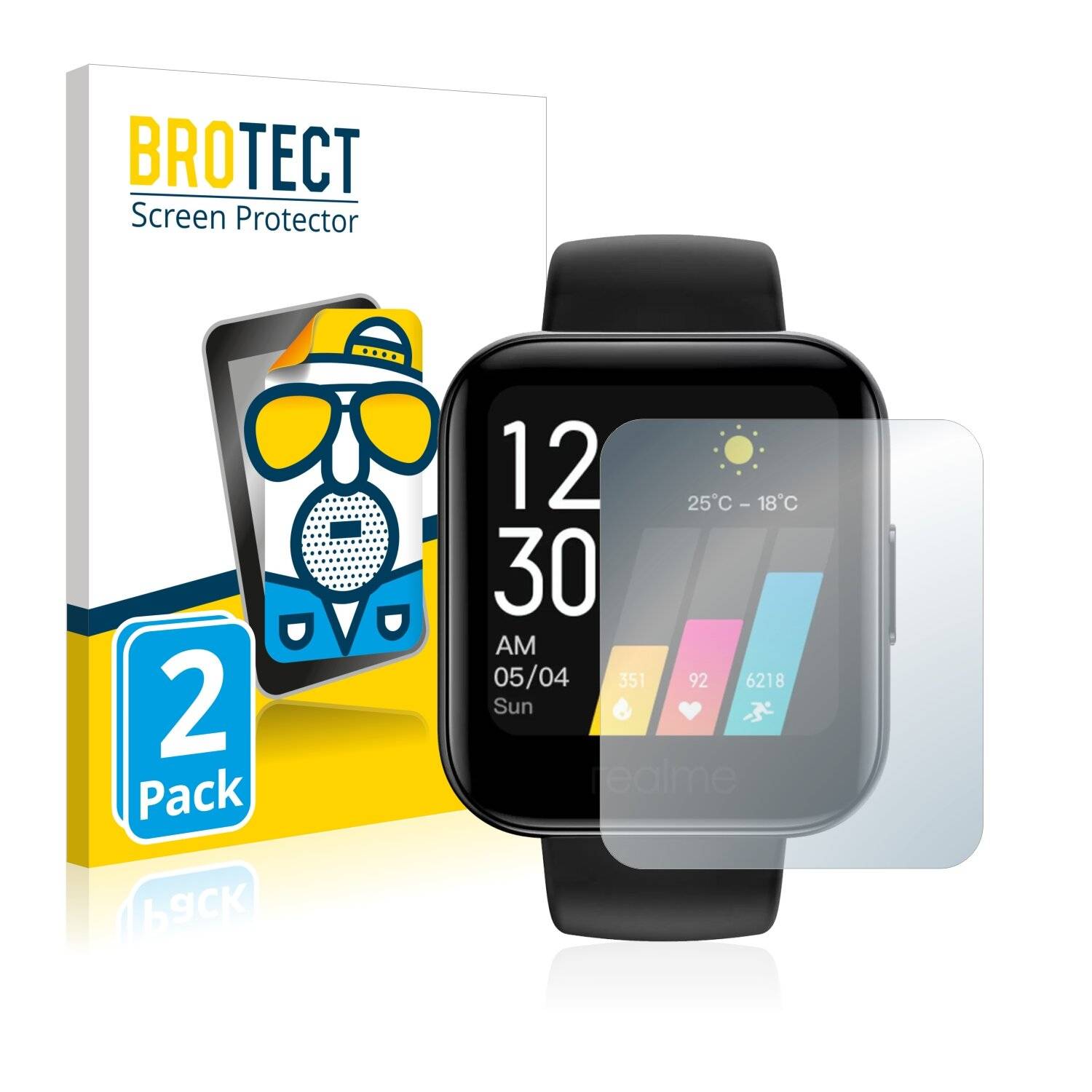 2x BROTECT Matte Displayschutzfolie für Realme Watch 2 Pro - Entspiegelt,
