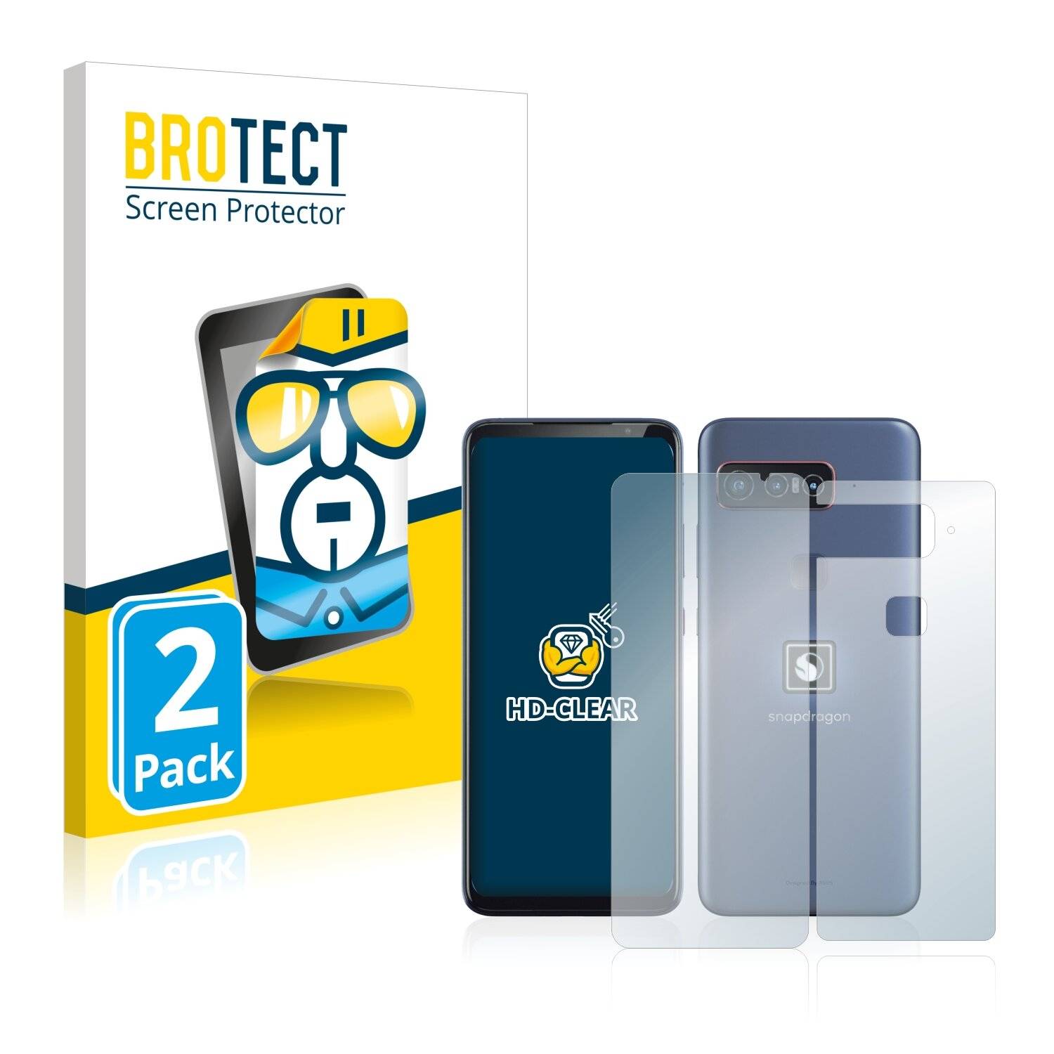 2x BROTECT HD-Clear Displayschutzfolie für Asus Smartphone for Snapdragon Insiders (Vorder +
