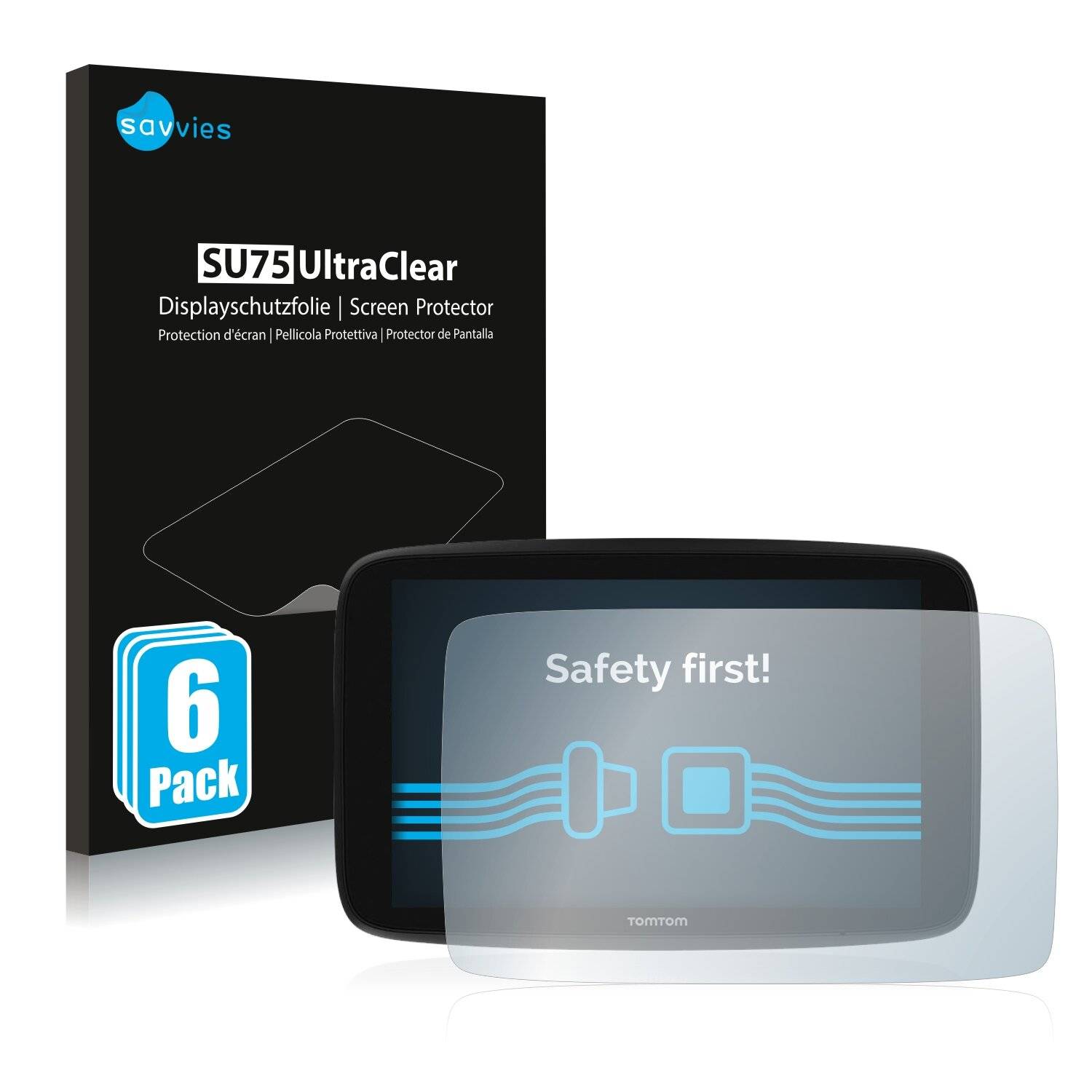 6x Savvies SU75 Displayschutzfolie für TomTom Go Expert