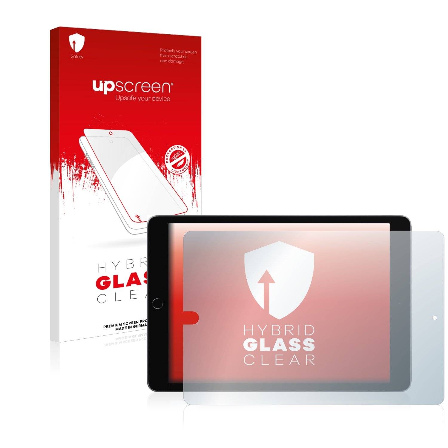 upscreen Hybrid Glass Clear Premium Schutzglas Folie für Apple iPad 10.2 WiFi Cellular 2021