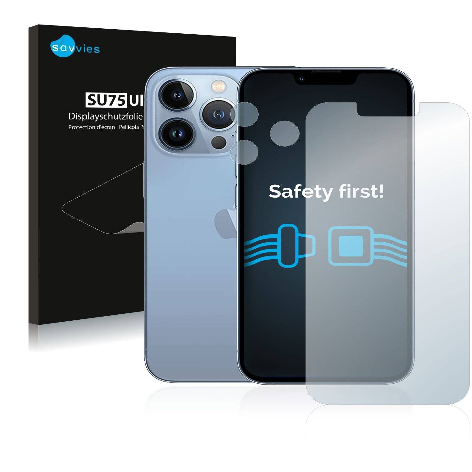 18x Savvies SU75 Displayschutzfolie für Apple iPhone 13 Pro (Vorderseite +