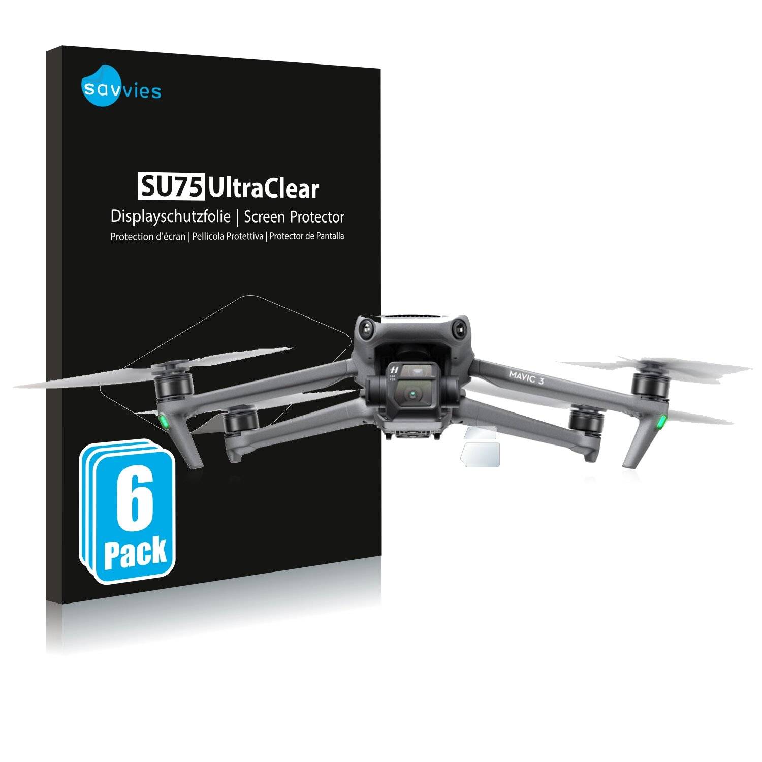 6x Savvies SU75 Displayschutzfolie für DJI Mavic