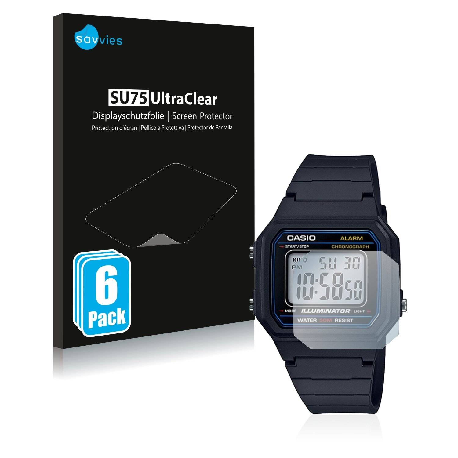 6x Savvies SU75 Displayschutzfolie für Casio Unisex