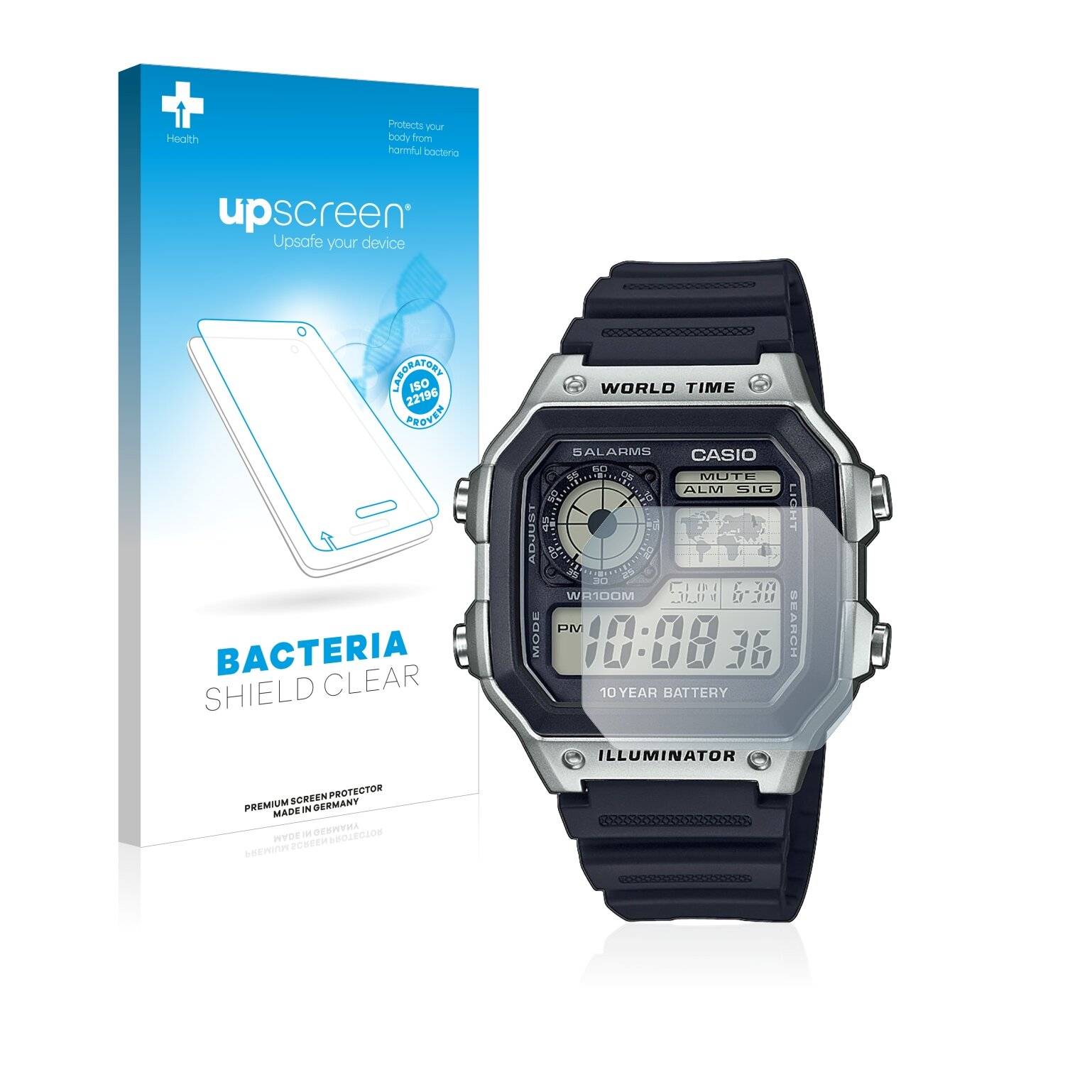 upscreen Bacteria Shield Clear Premium Antibakterielle Displayschutzfolie für Casio