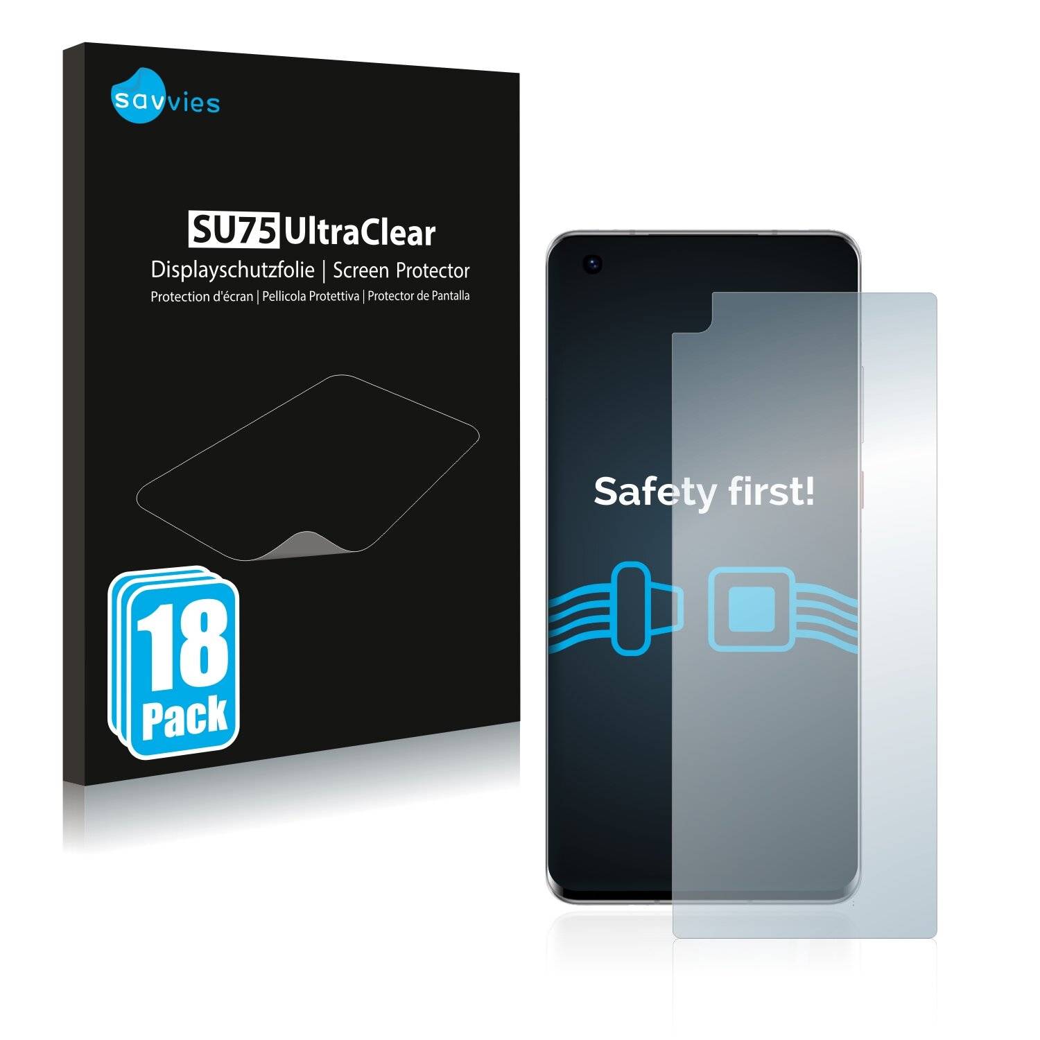 18x Savvies SU75 Displayschutzfolie für Huawei Mate