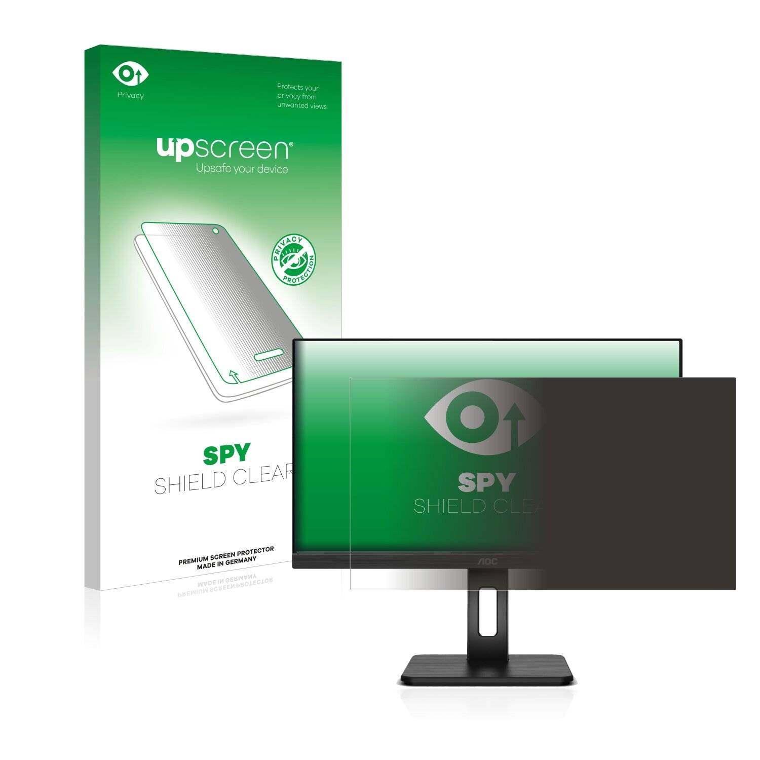 upscreen Spy Shield Clear Premium Blickschutzfolie für AOC