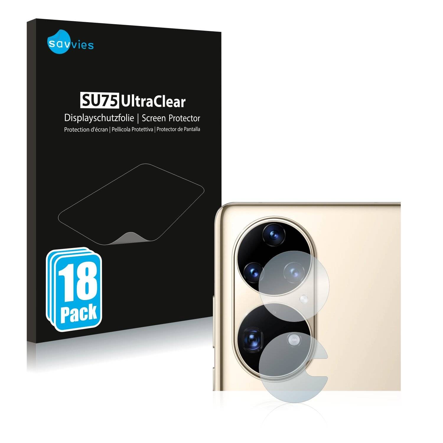 18x Savvies SU75 Displayschutzfolie für Huawei P50 Pro (NUR