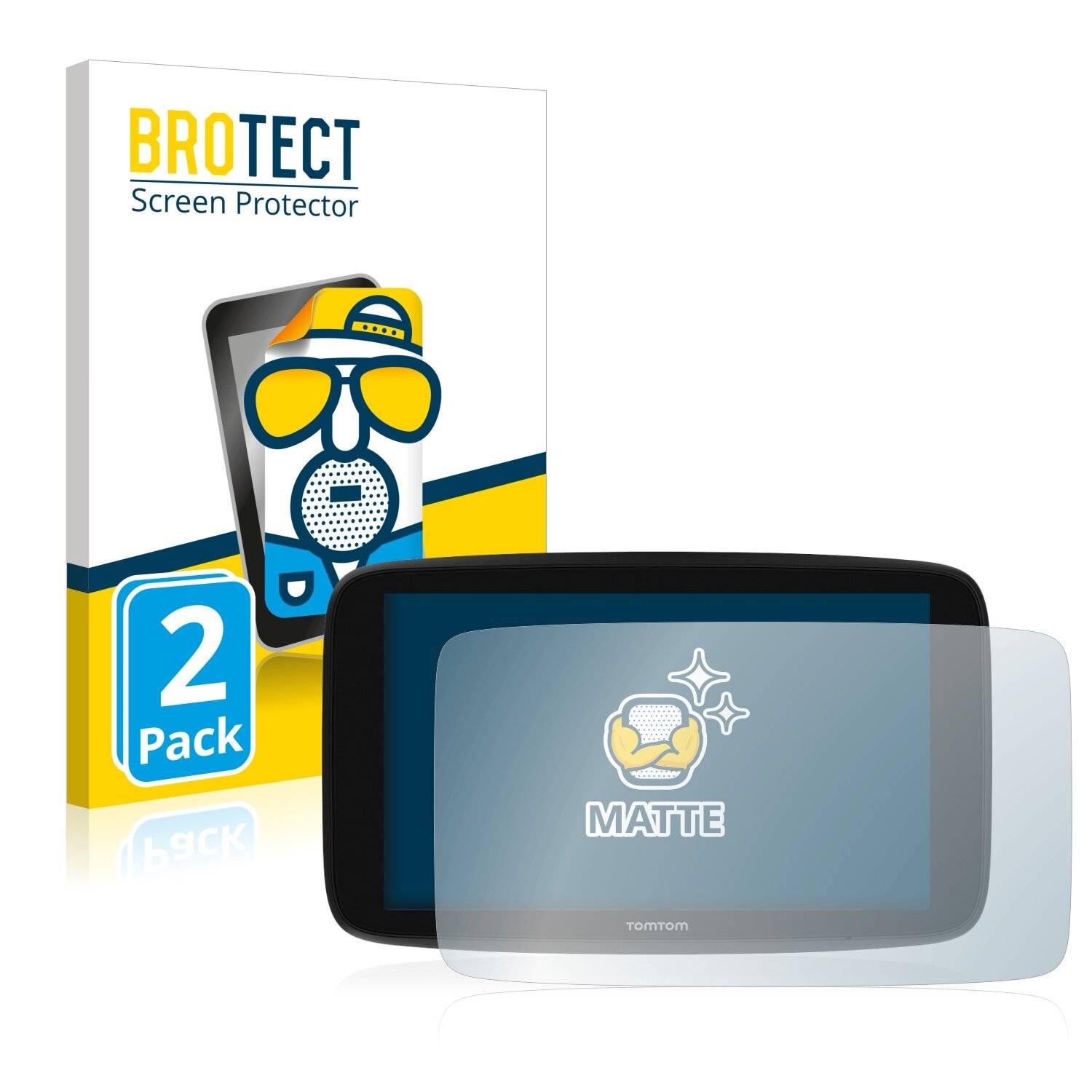2x BROTECT Matte Displayschutzfolie für TomTom Go Expert 6 - Entspiegelt,