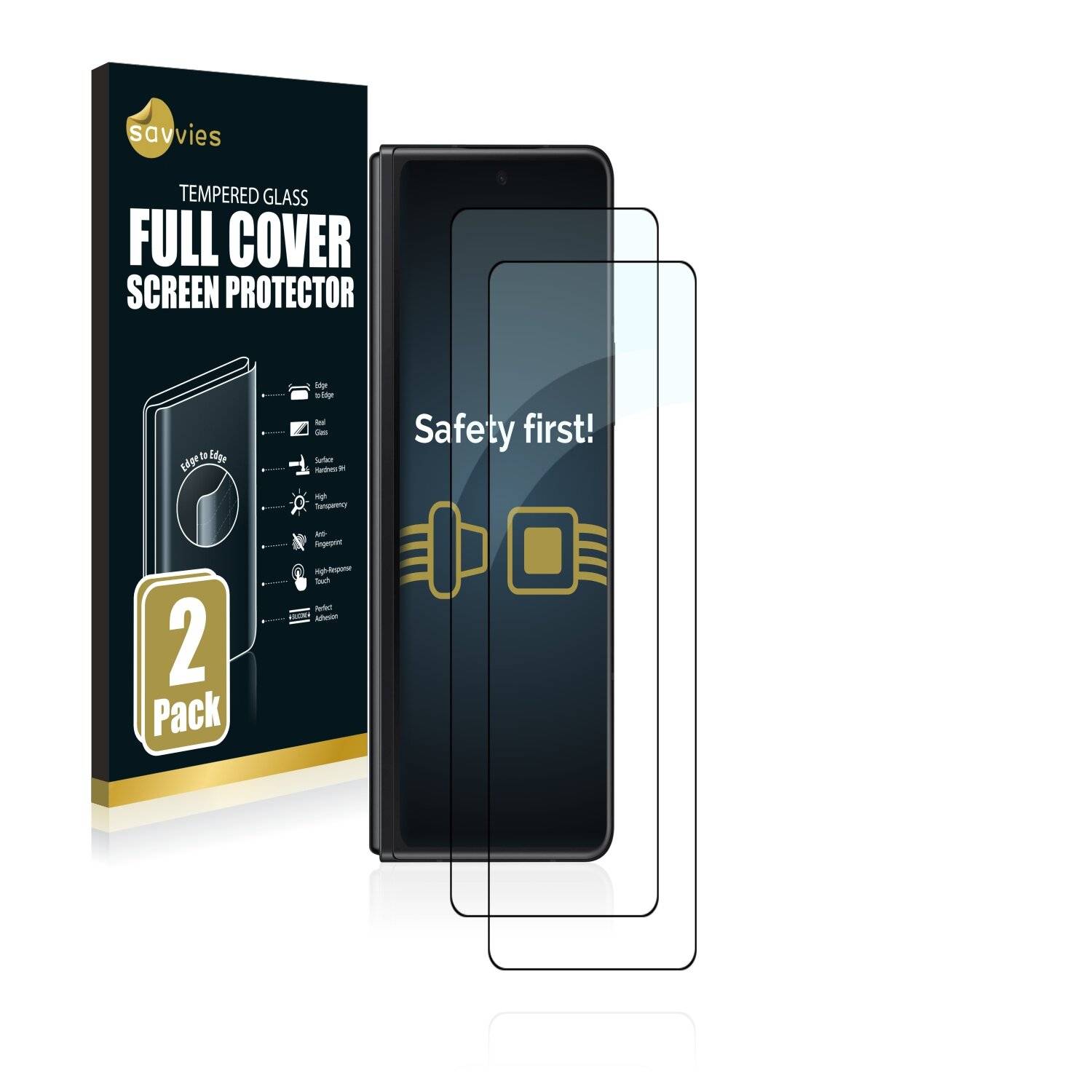 2x Savvies Xtreme Glass 2.5D Full Cover Schutzglas für Samsung Galaxy Z Fold 3 5G