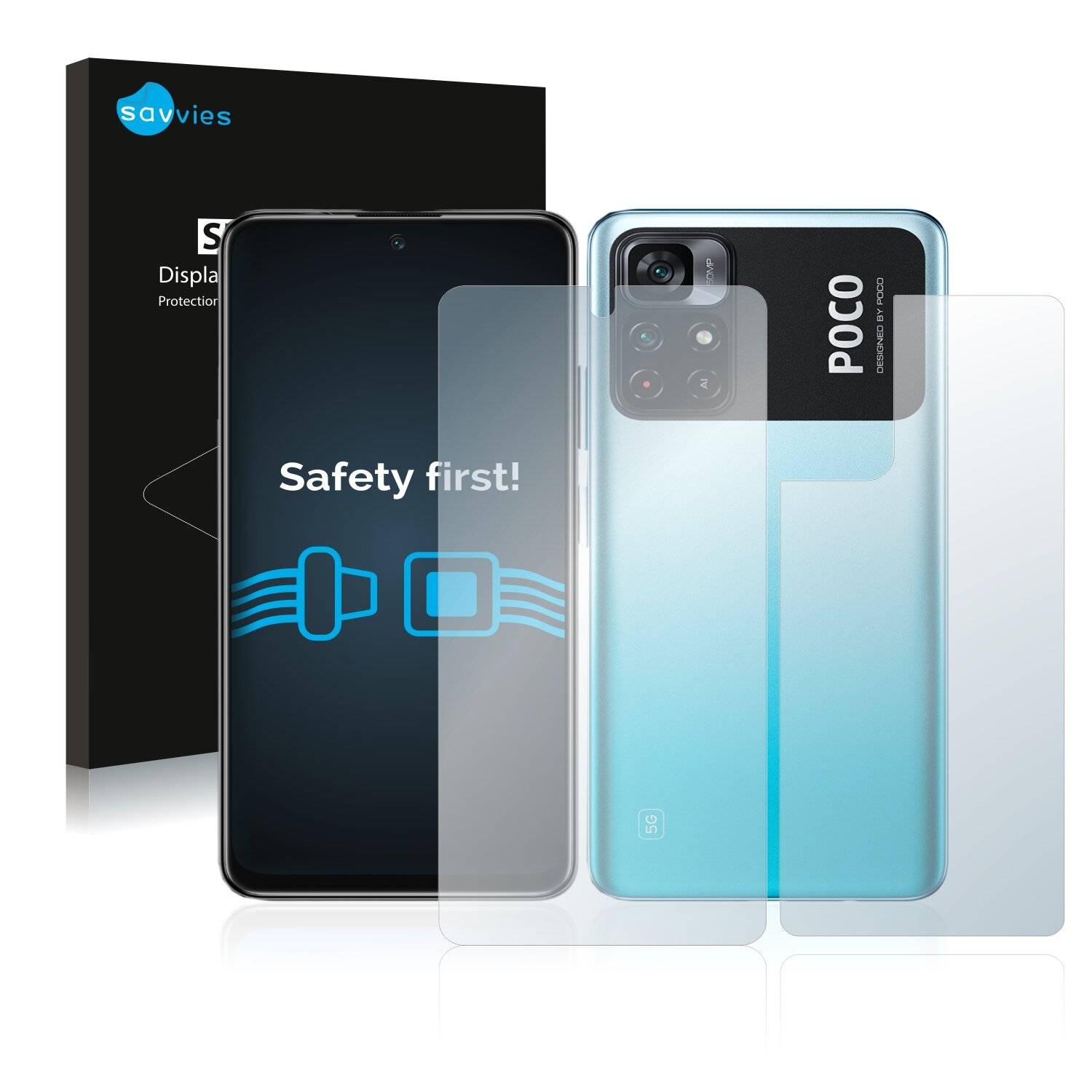 18x Savvies SU75 Displayschutzfolie für Xiaomi Poco M4 Pro 5G (Vorder +