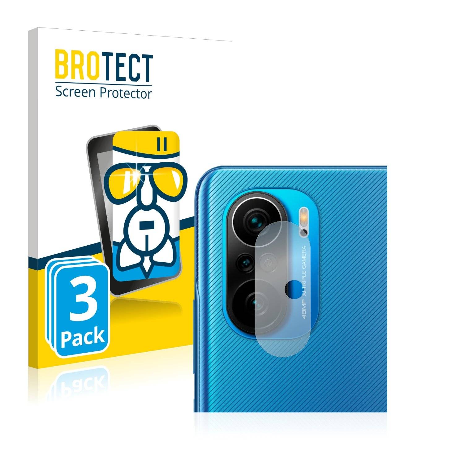 3x BROTECT AirGlass Schutzglas Folie für Xiaomi Redmi K40 (NUR