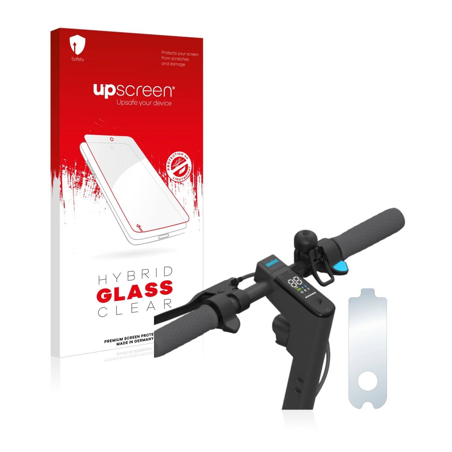 upscreen Hybrid Glass Clear Premium Schutzglas Folie für Segway Ninebot KickScooter MAX
