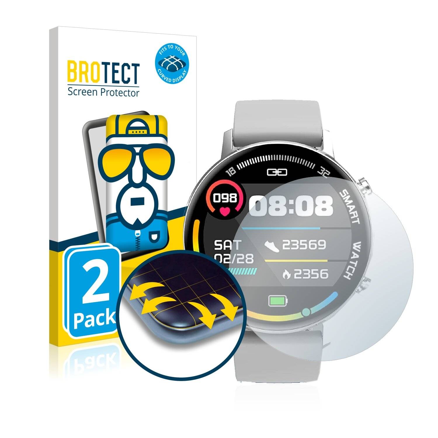 2x BROTECT Flex Full-Cover Displayschutzfolie für Right Technology Scharm Smart