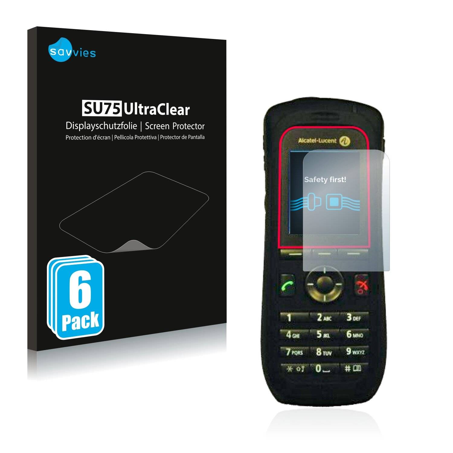 6x Savvies SU75 Displayschutzfolie für Alcatel OmniTouch