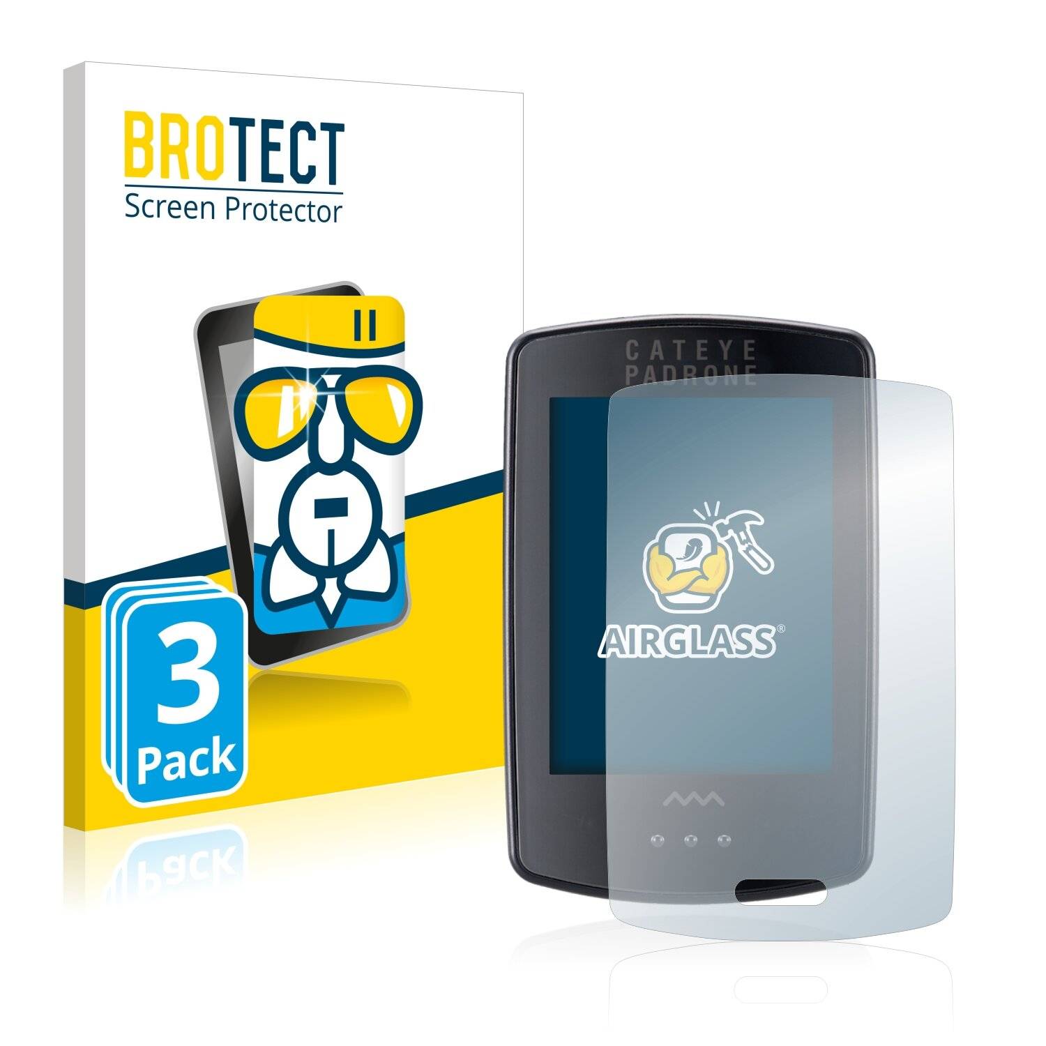 3x BROTECT AirGlass Schutzglas Folie für Cateye Padrone Stealth