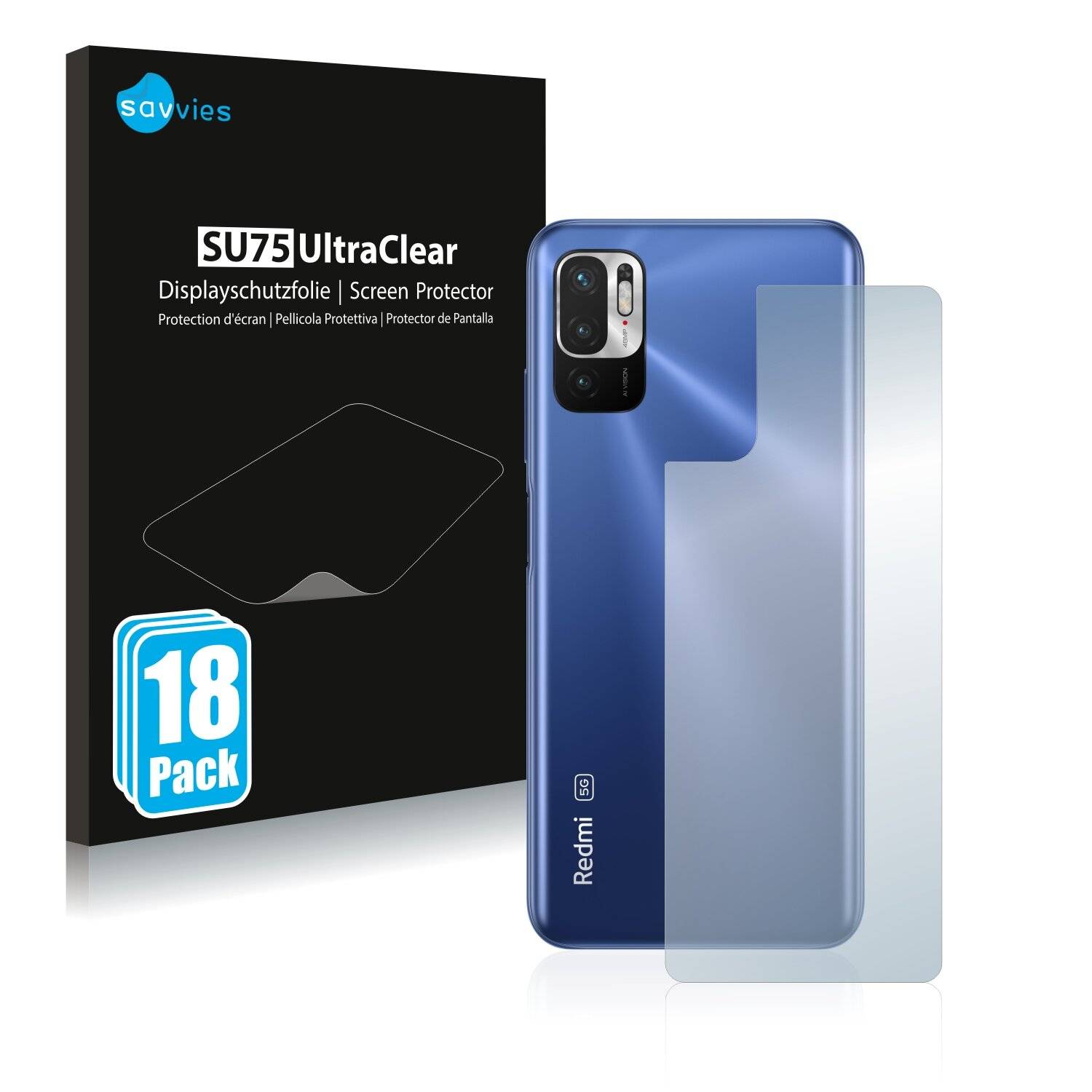 18x Savvies SU75 Displayschutzfolie für Xiaomi Redmi Note 10 5G