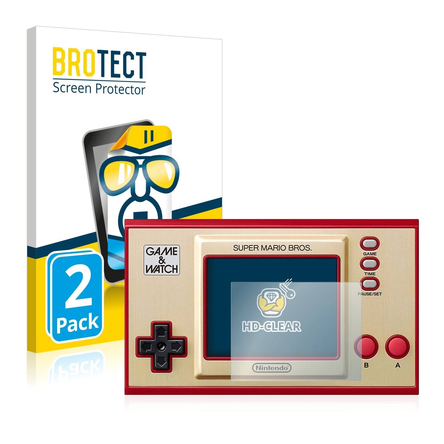 2x BROTECT HD-Clear Displayschutzfolie für Nintendo Game & Watch Super Mario