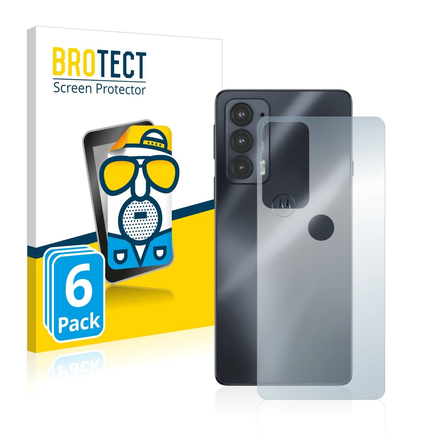 6x BROTECT Matte Displayschutzfolie für Motorola Edge 20 (Rückseite) - Entspiegelt,