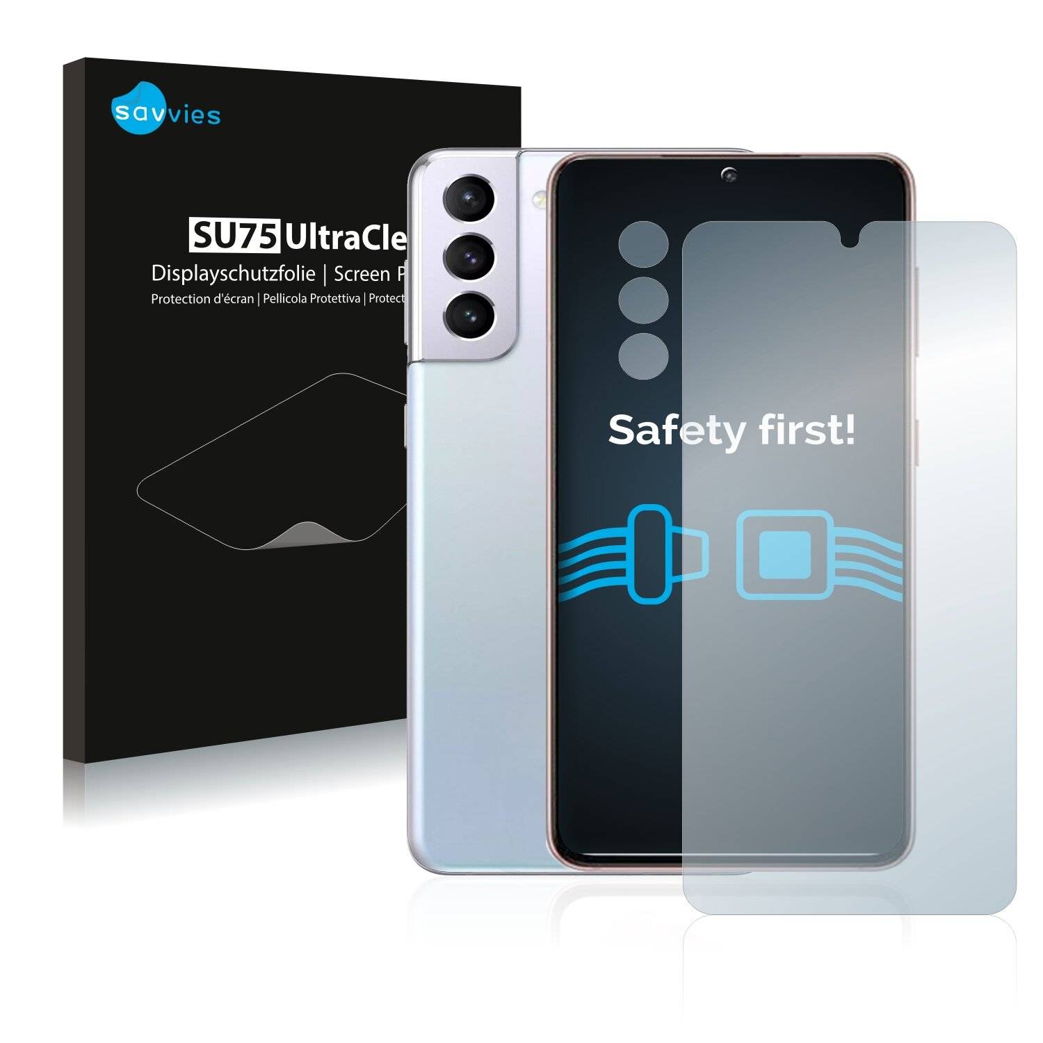 18x Savvies SU75 Displayschutzfolie für Samsung Galaxy S21 5G (Vorderseite +