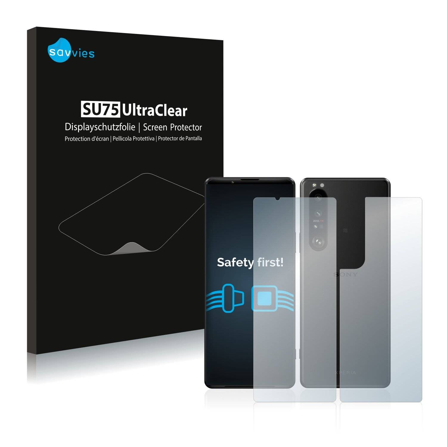 18x Savvies SU75 Displayschutzfolie für Sony Xperia 1 III (Vorder +