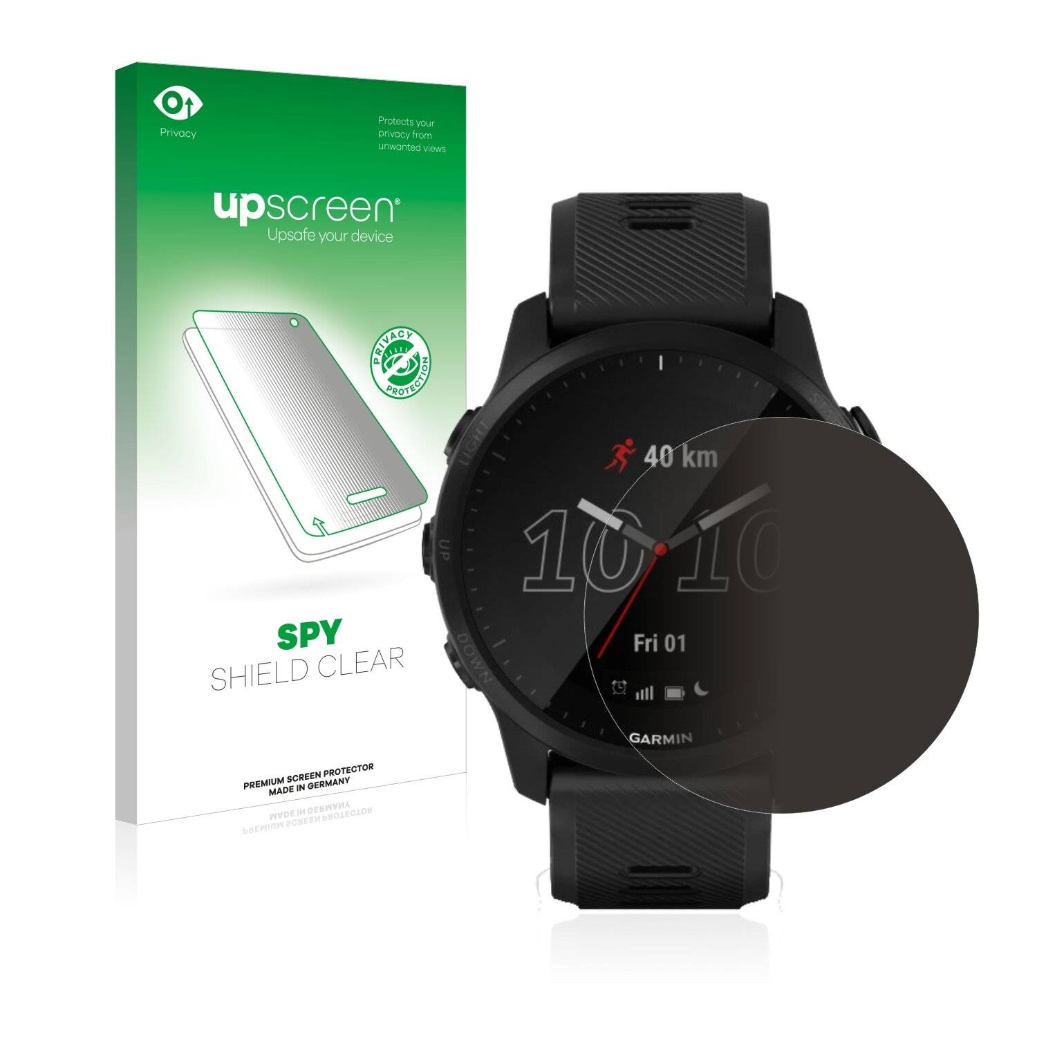 upscreen Spy Shield Clear Premium Blickschutzfolie für Garmin Forerunner 945