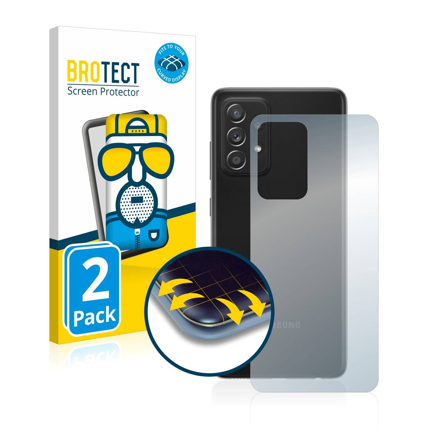2x BROTECT Flex Matte Full-Cover Displayschutzfolie für Samsung Galaxy A52s 5G
