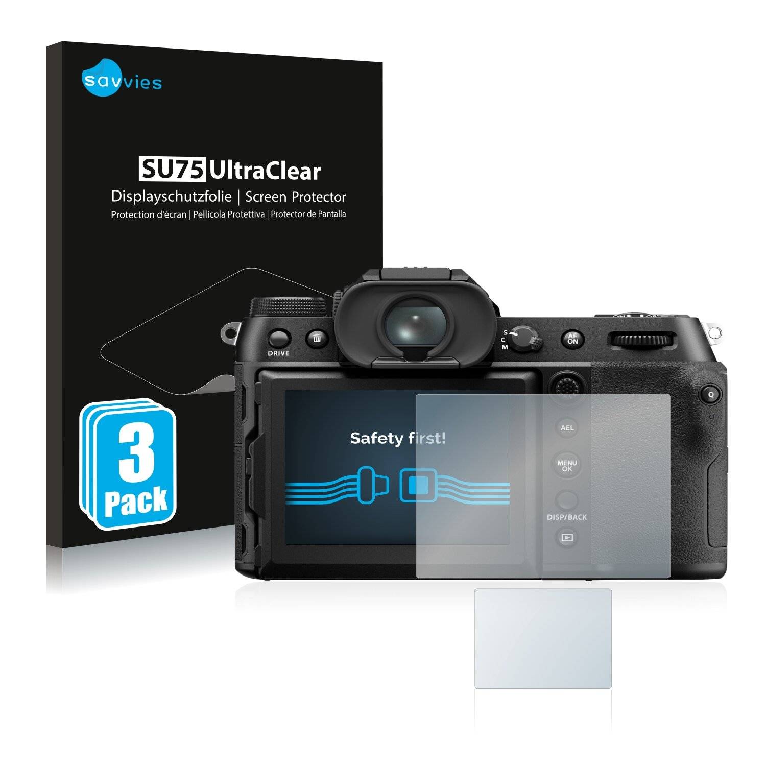 6x Savvies SU75 Displayschutzfolie für Fujifilm GFX50S